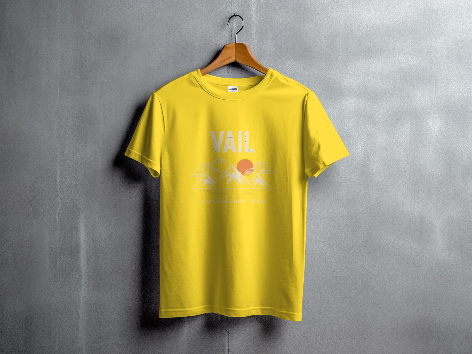 Vail Colorado USA Yellow Tee Shirt product