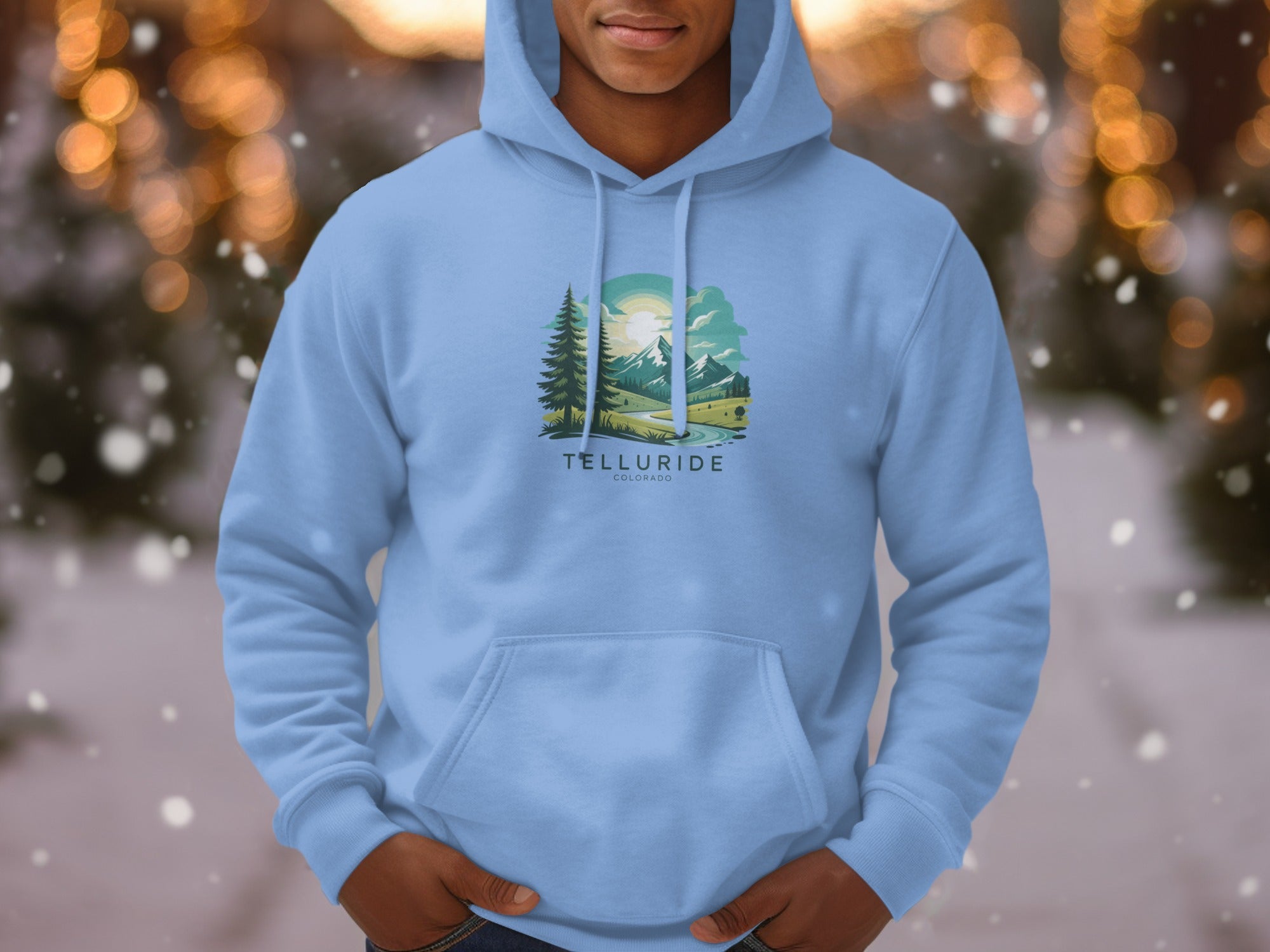 Telluride Mens Hoodies Telluride Colorado Design Hoodie