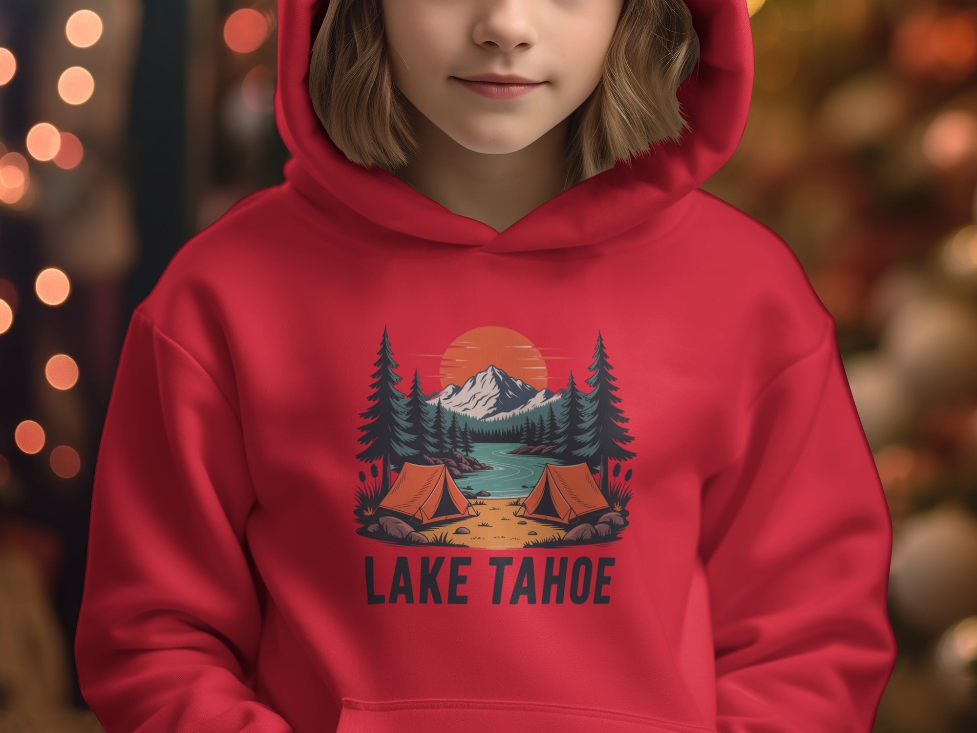 Lake Tahoe Campsite Hoodie Youth Size Apparel