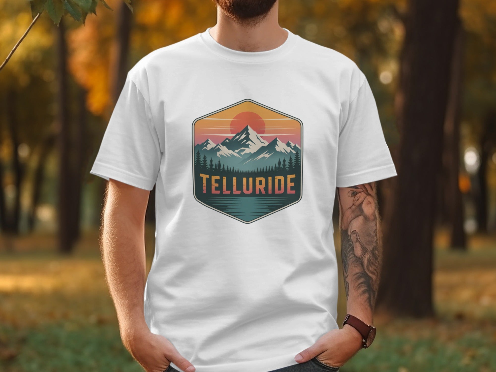Retro Style Telluride Mountain Range Graphic Shirt