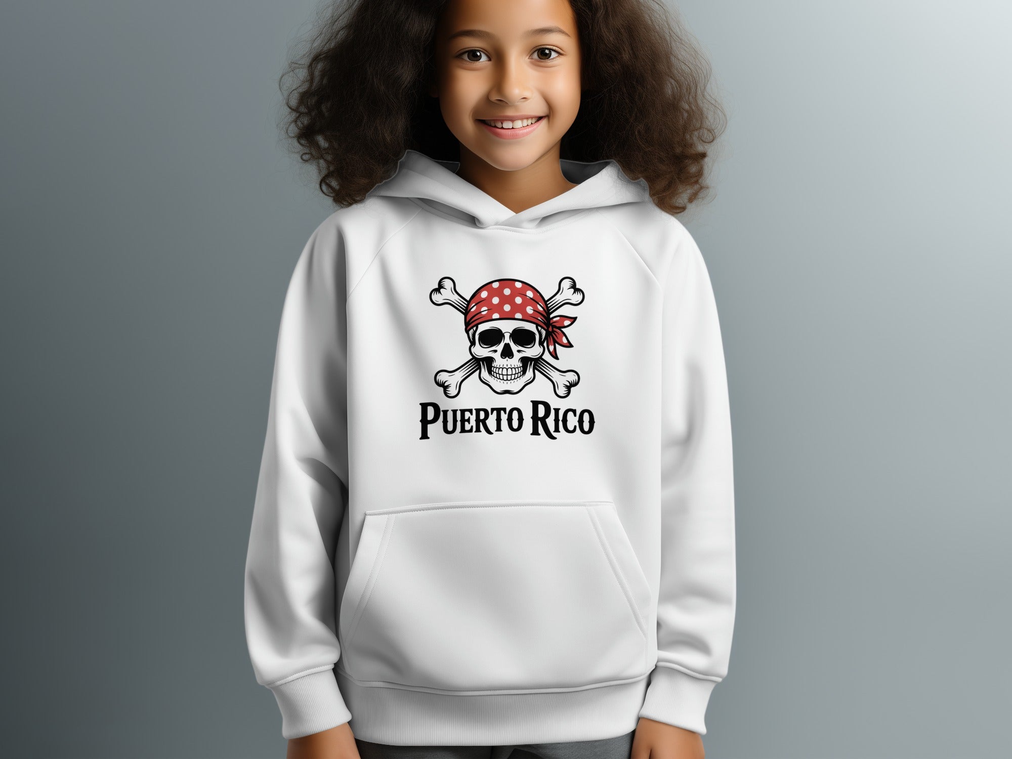 Bold Puerto Rico Skull Print Hoodie product