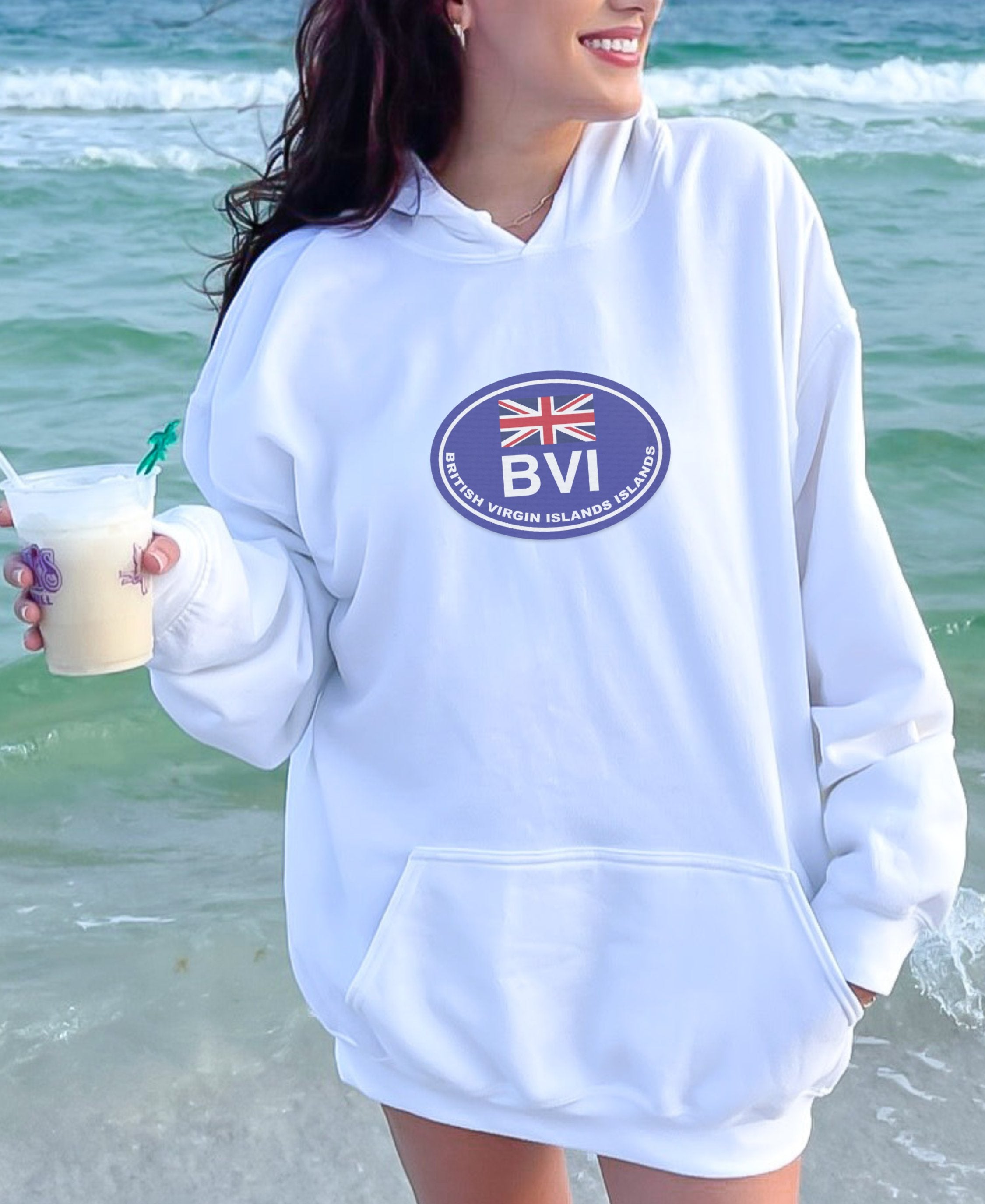 BVI Ocean Calm & Festive Vibes Womens Hoodie