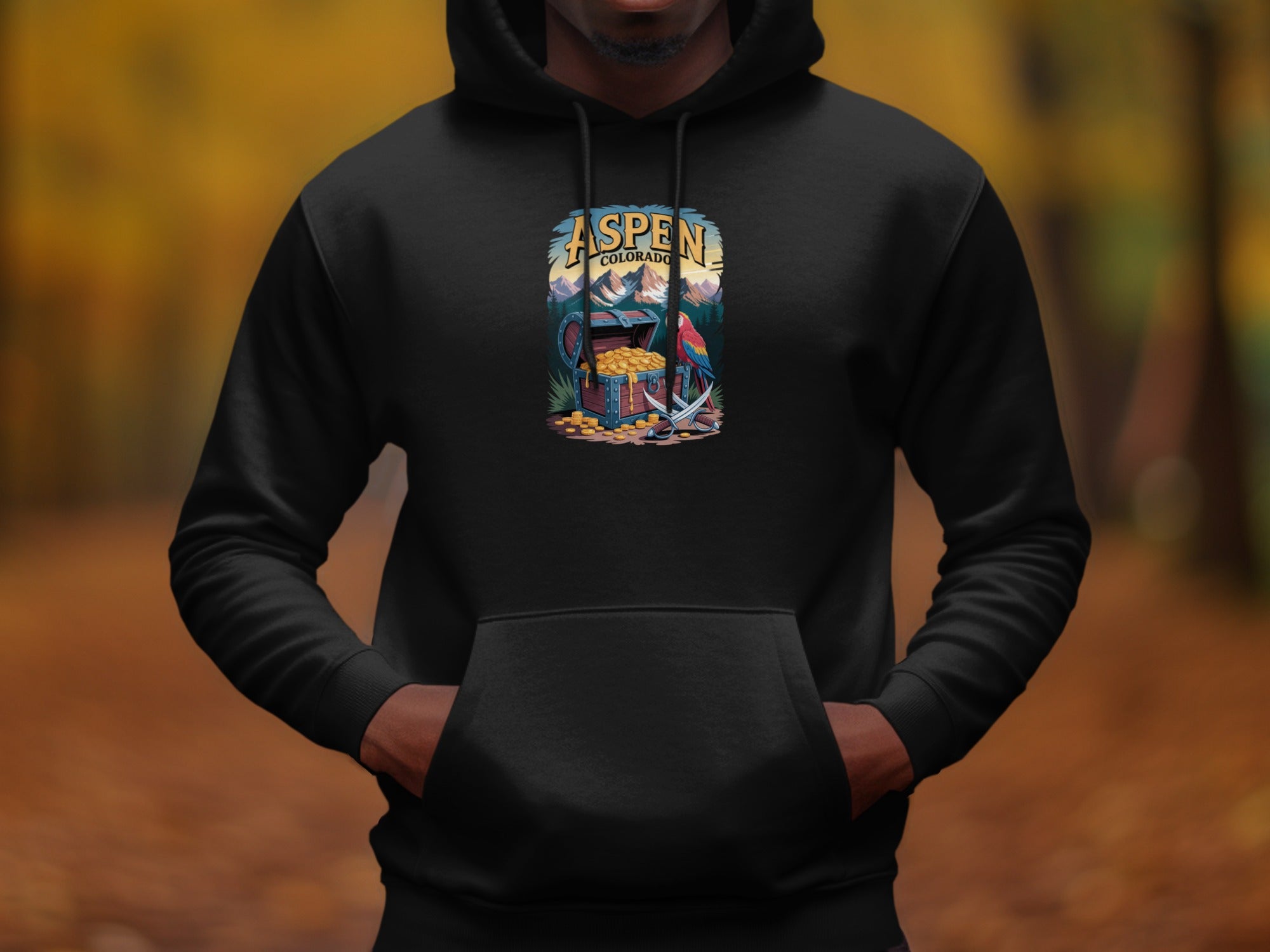 Aspen Colorado Scenic Treasure Graphic Mens Hoodiess Hoodies