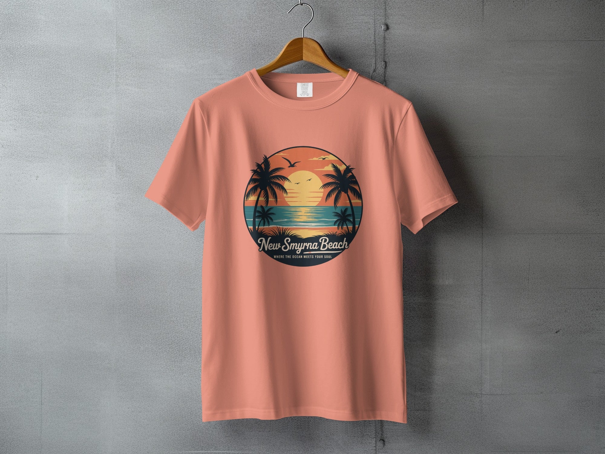 New Smyrna Beach Sunset Palm Tree Scene T-shirt product