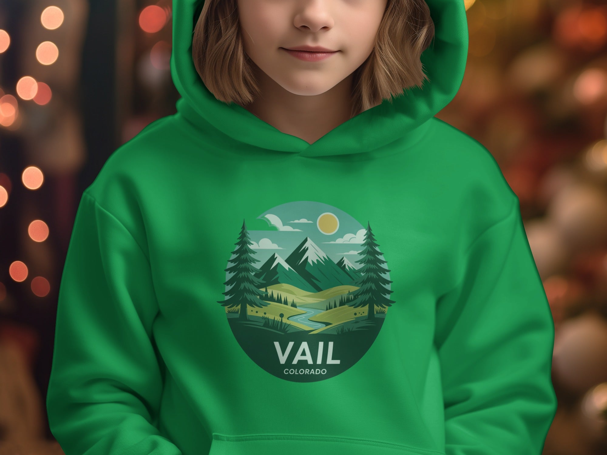 Vail Colorado Green Hoodie Perfect for Outdoor Enthusiasts product type