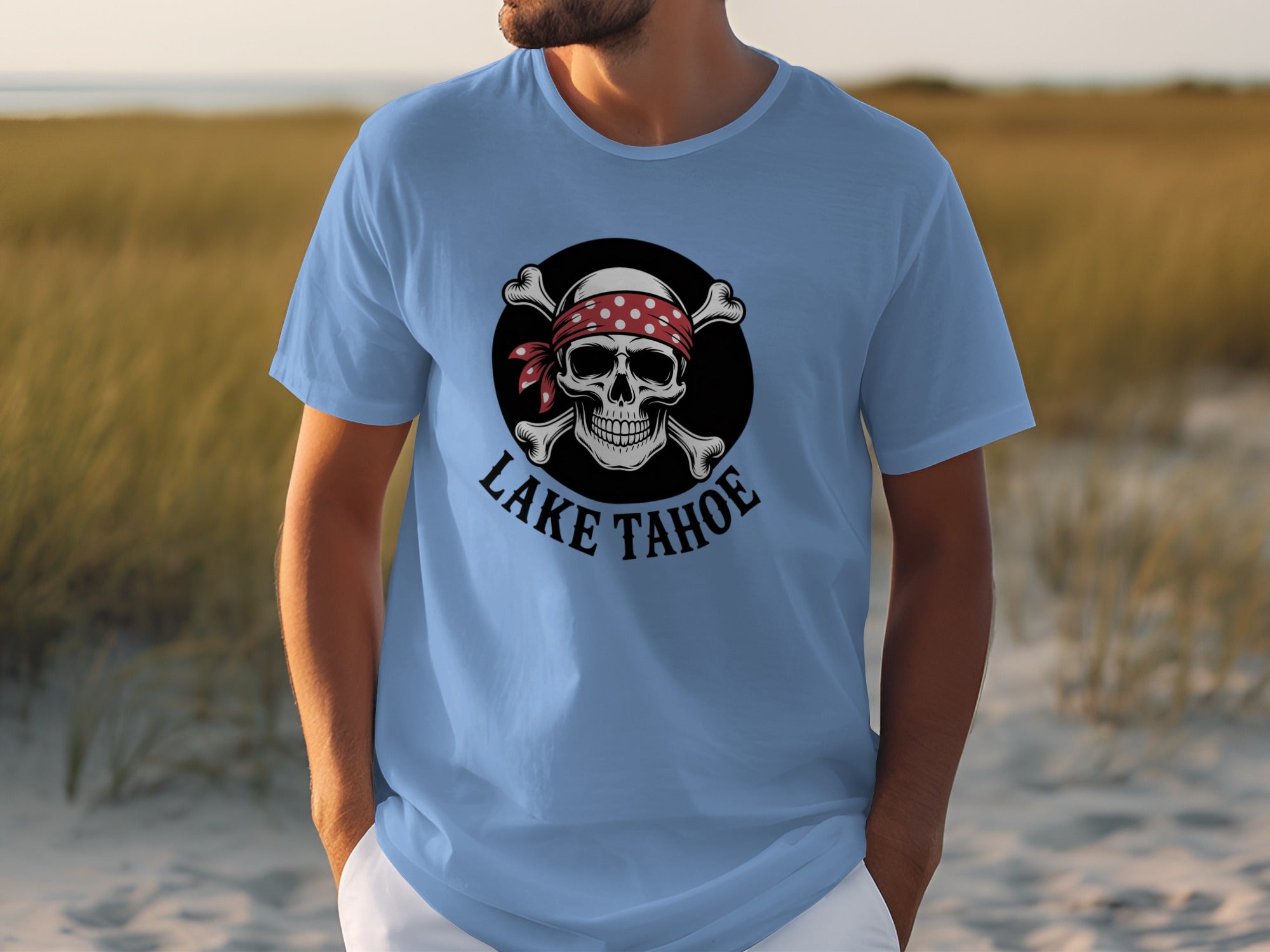 Lake Tahoe Pirate Skull Graphic Print Shirt product