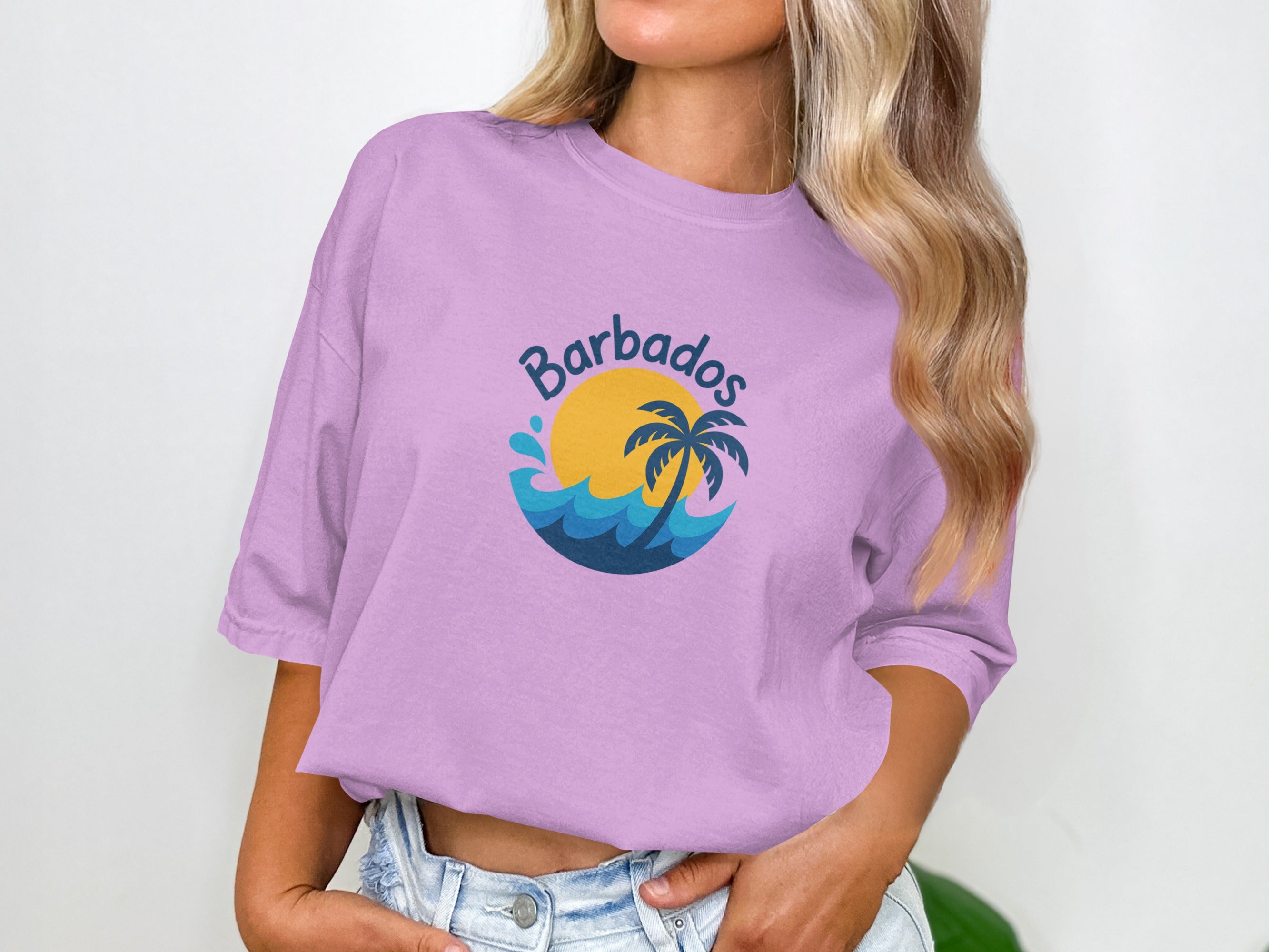 Barbados Tropical Palm Sunset Graphic T-Shirt product type