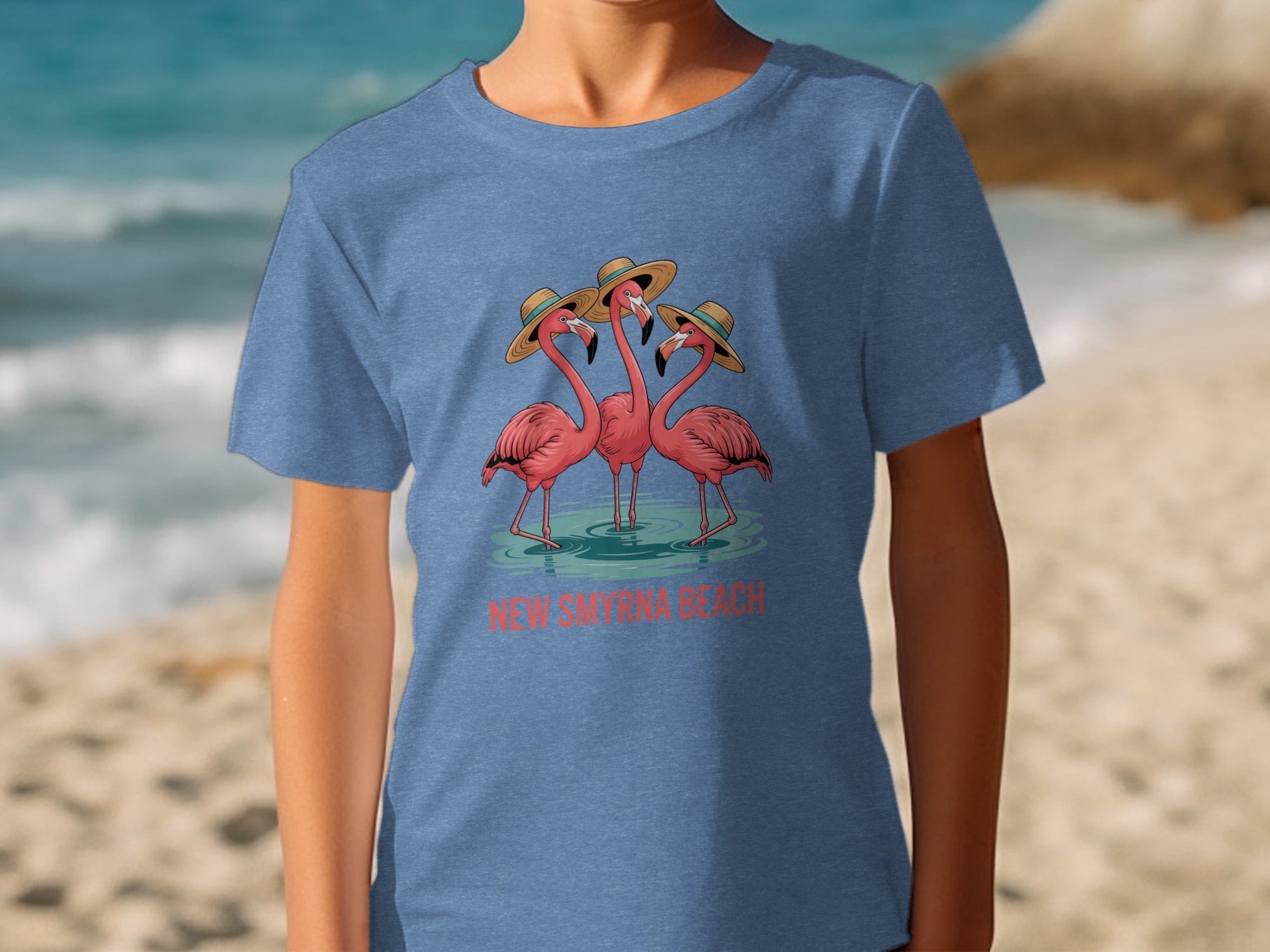New Santana Beach Flamingo Graphic T-Shirt product type