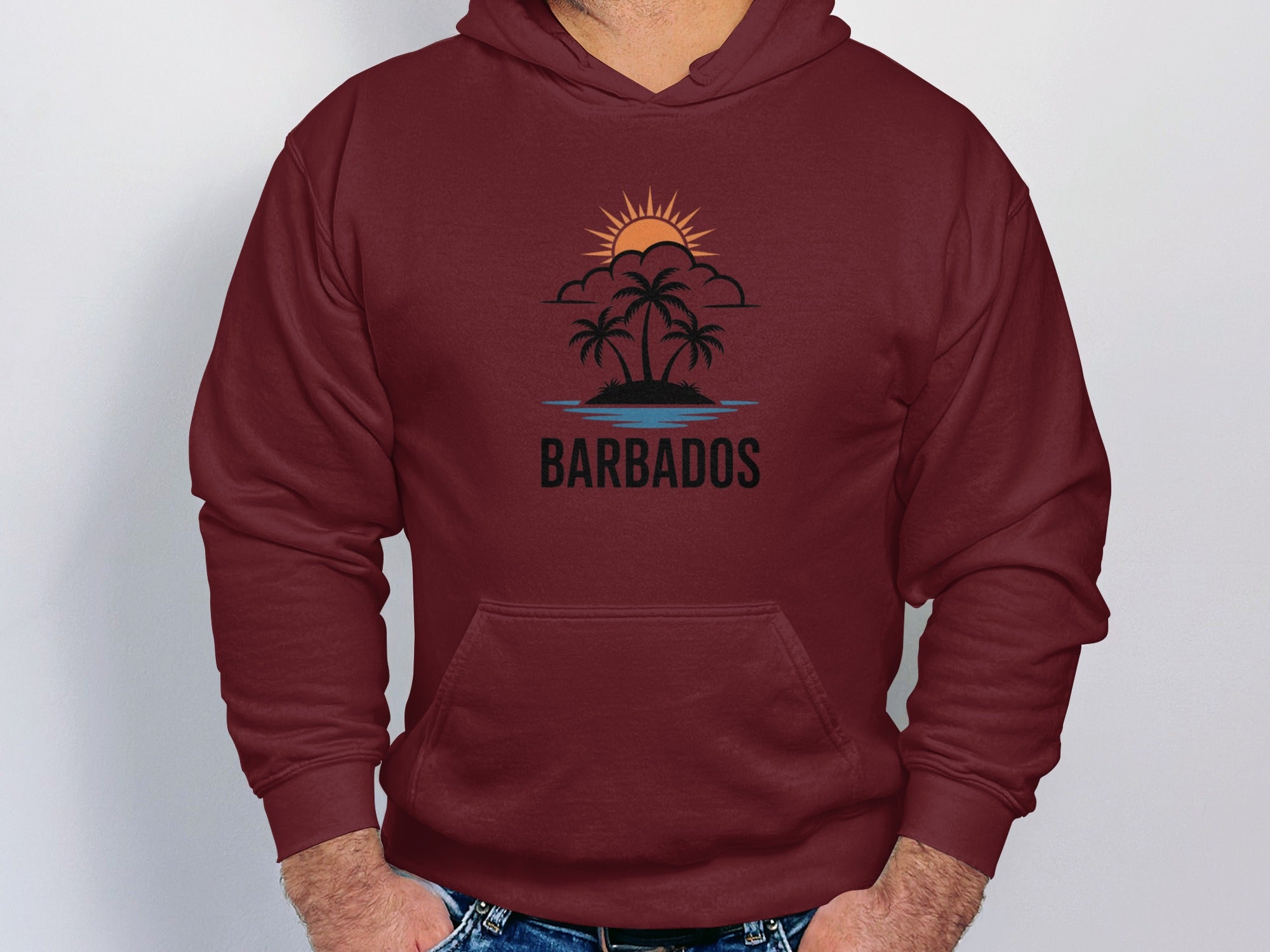 Barbados Sunset and Palm Trees Graphic Hoodie product