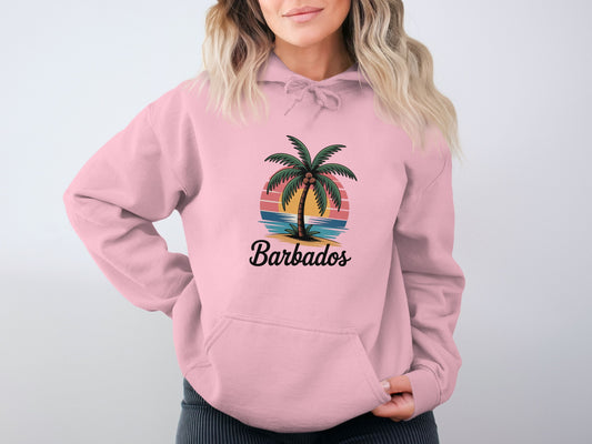 Barbados Sunset Palm Tree Design Hoodie product