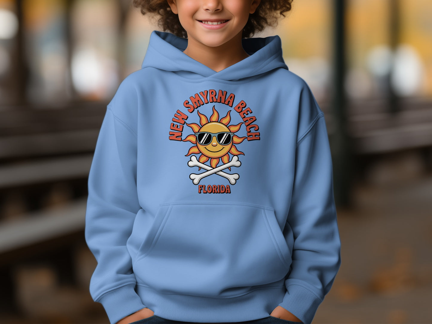 New Smyrna Beach Florida Sunny Skull Hoodie product