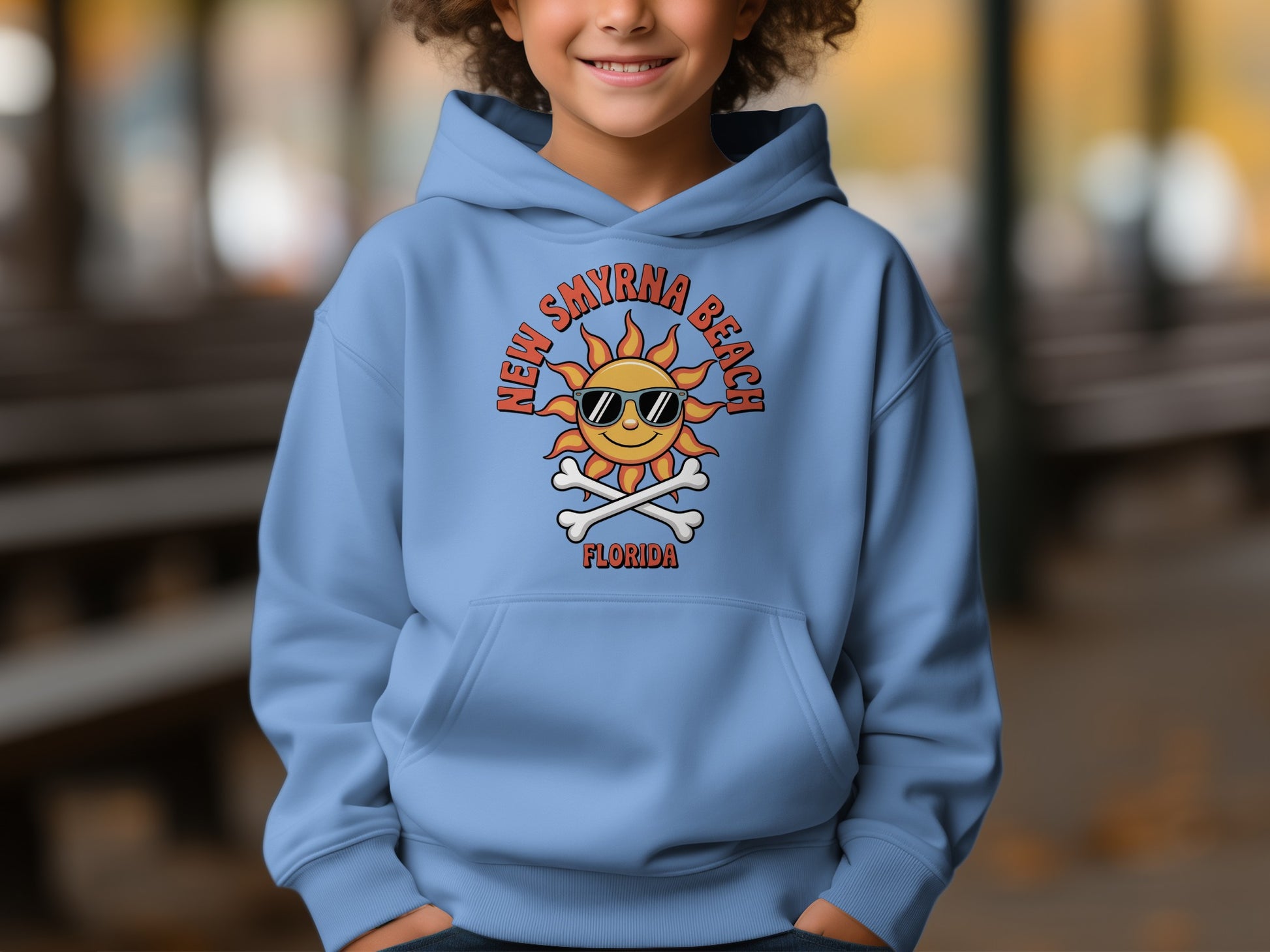 New Smyrna Beach Florida Sunny Skull Hoodie product