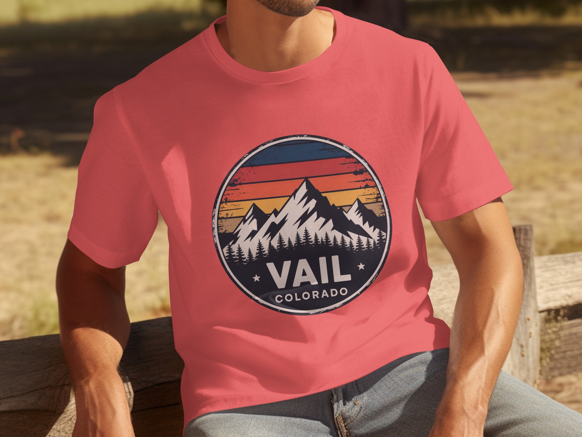 Vail Colorado Retro Mountain Graphic Shirt product