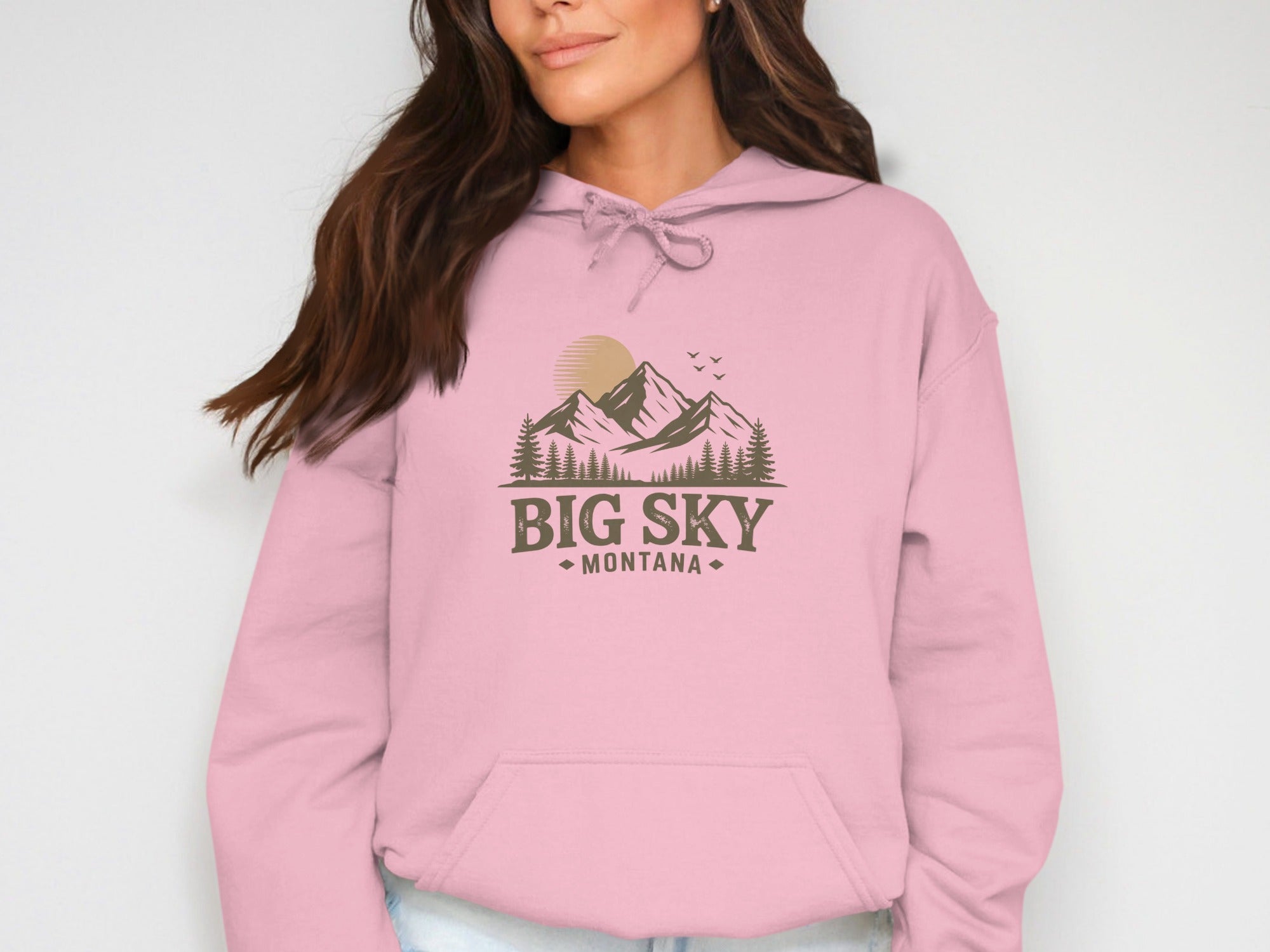 Big Sky Montana Hoodie with Mountain Design