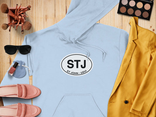 St John  Oval Logo Vacation Travel Hoodie Gift Souvenir Royal 