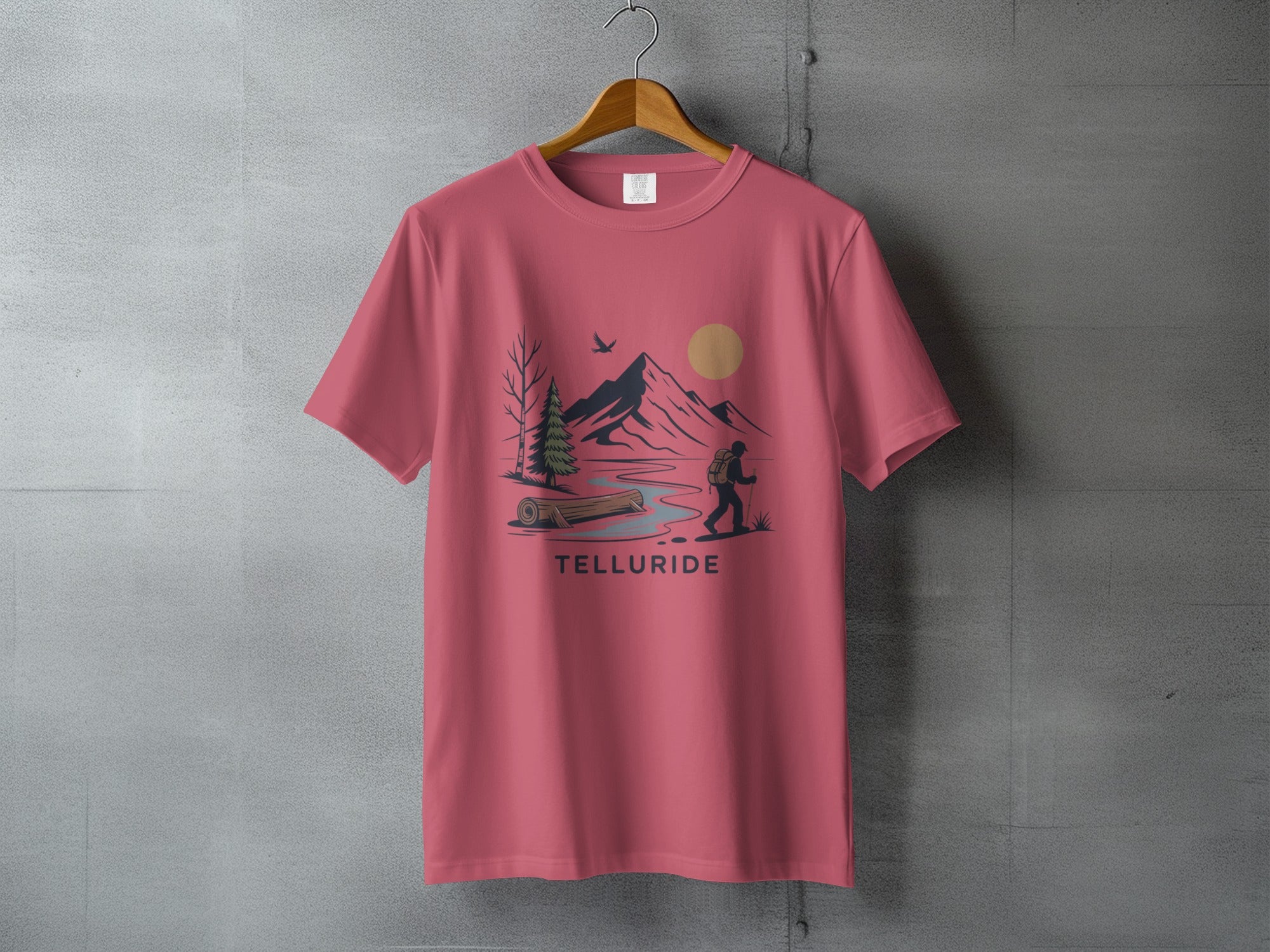 Telluride Mountain Scene Canoeing T-shirt