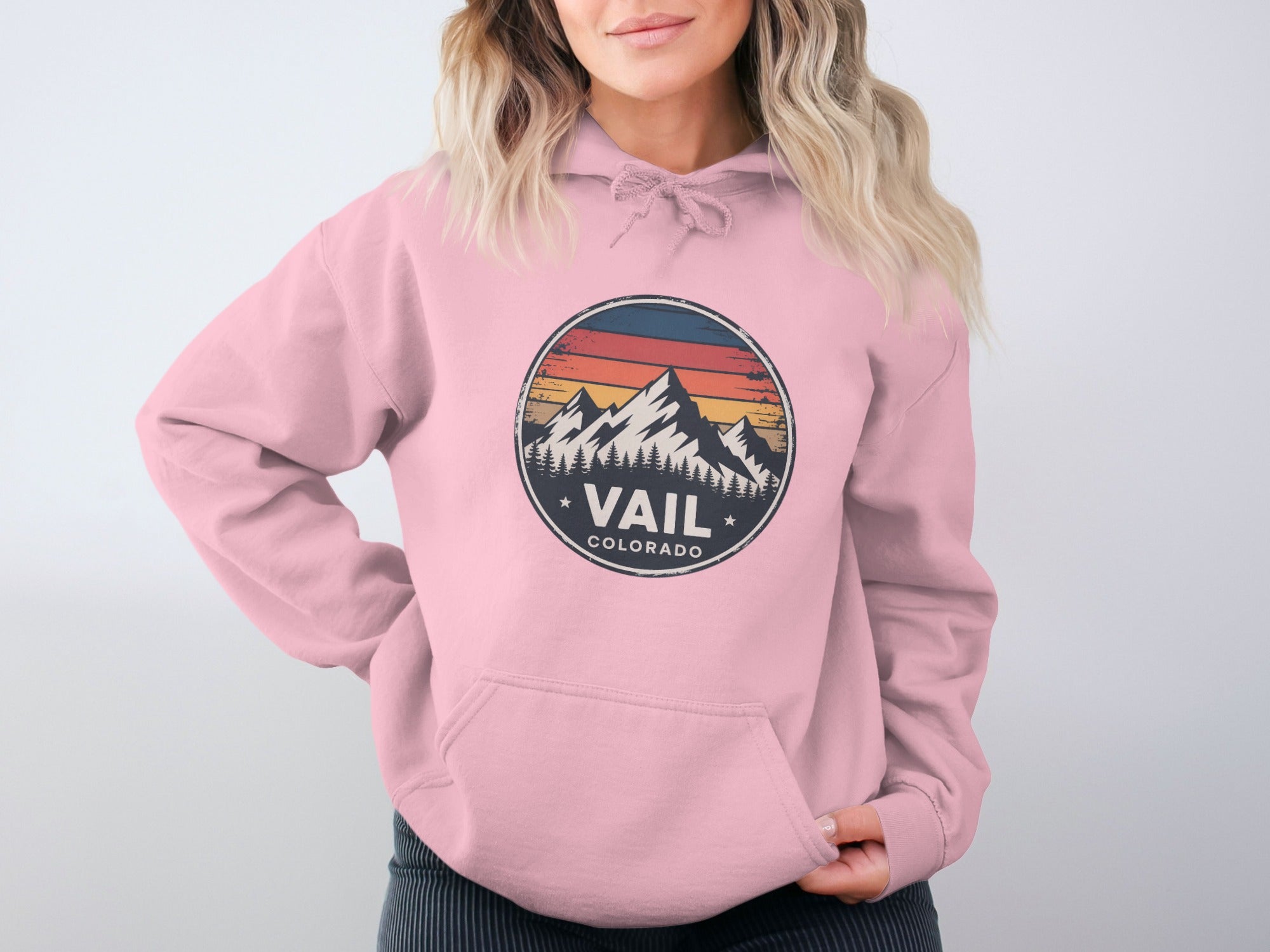 Vail Colorado Hoodie with Vintage Mountain Graphic product type