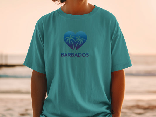 Barbados Heart and Palm Trees Graphic T-shirt product