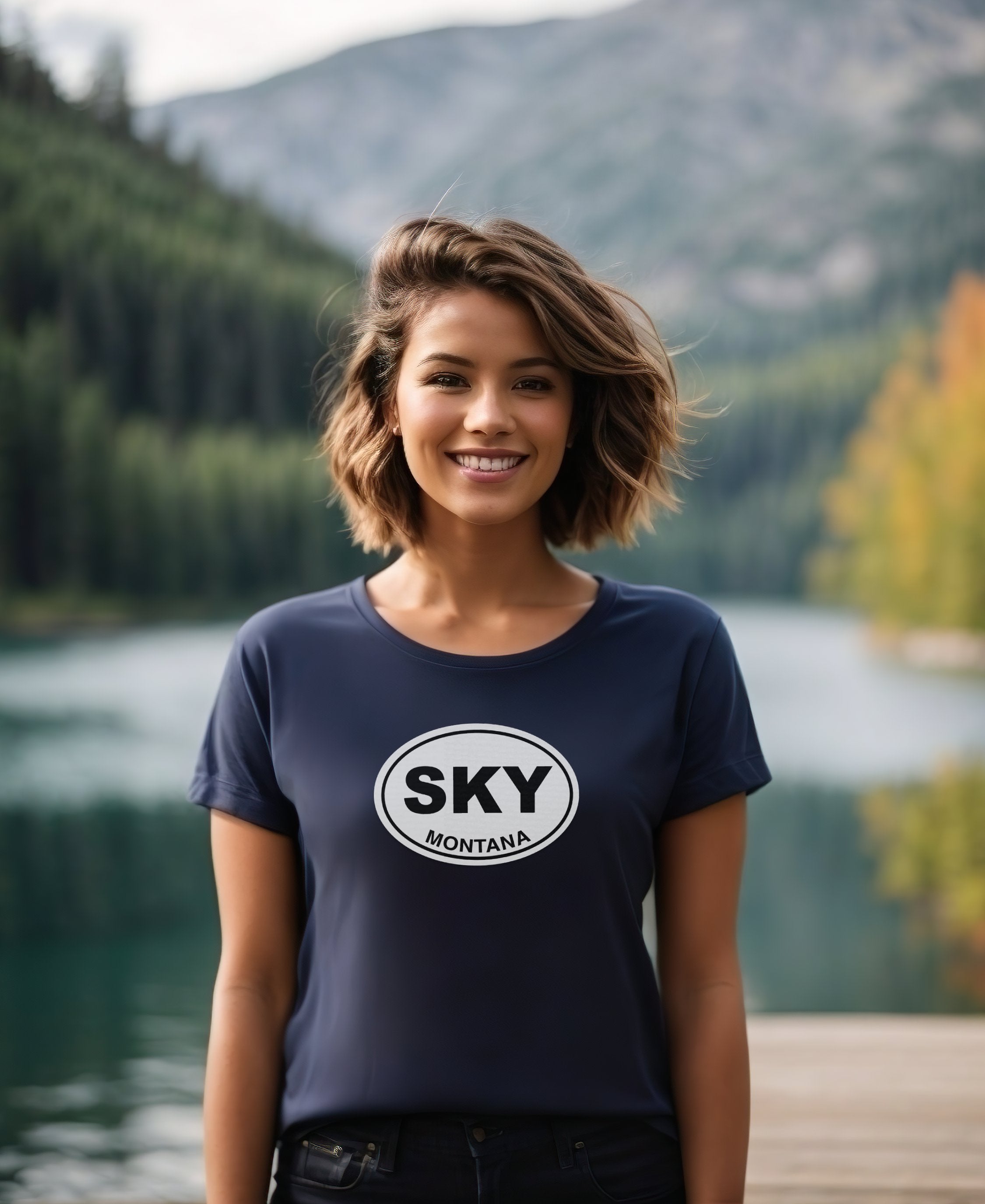 Big Sky skiing, alpine trails, Big Sky Winter Fest womens t-shirt