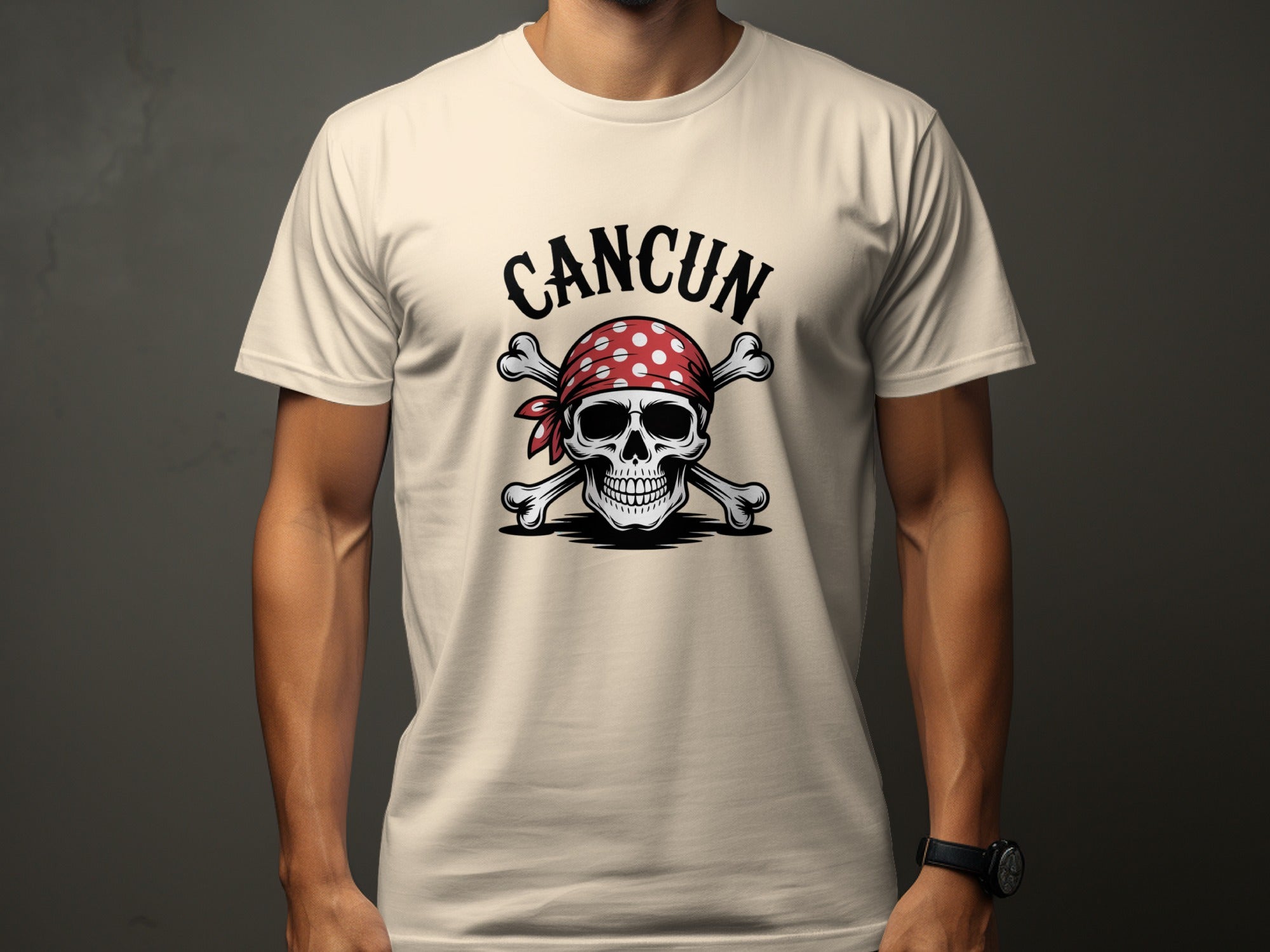 Cancun Skull and Crossbones Graphic Tee product