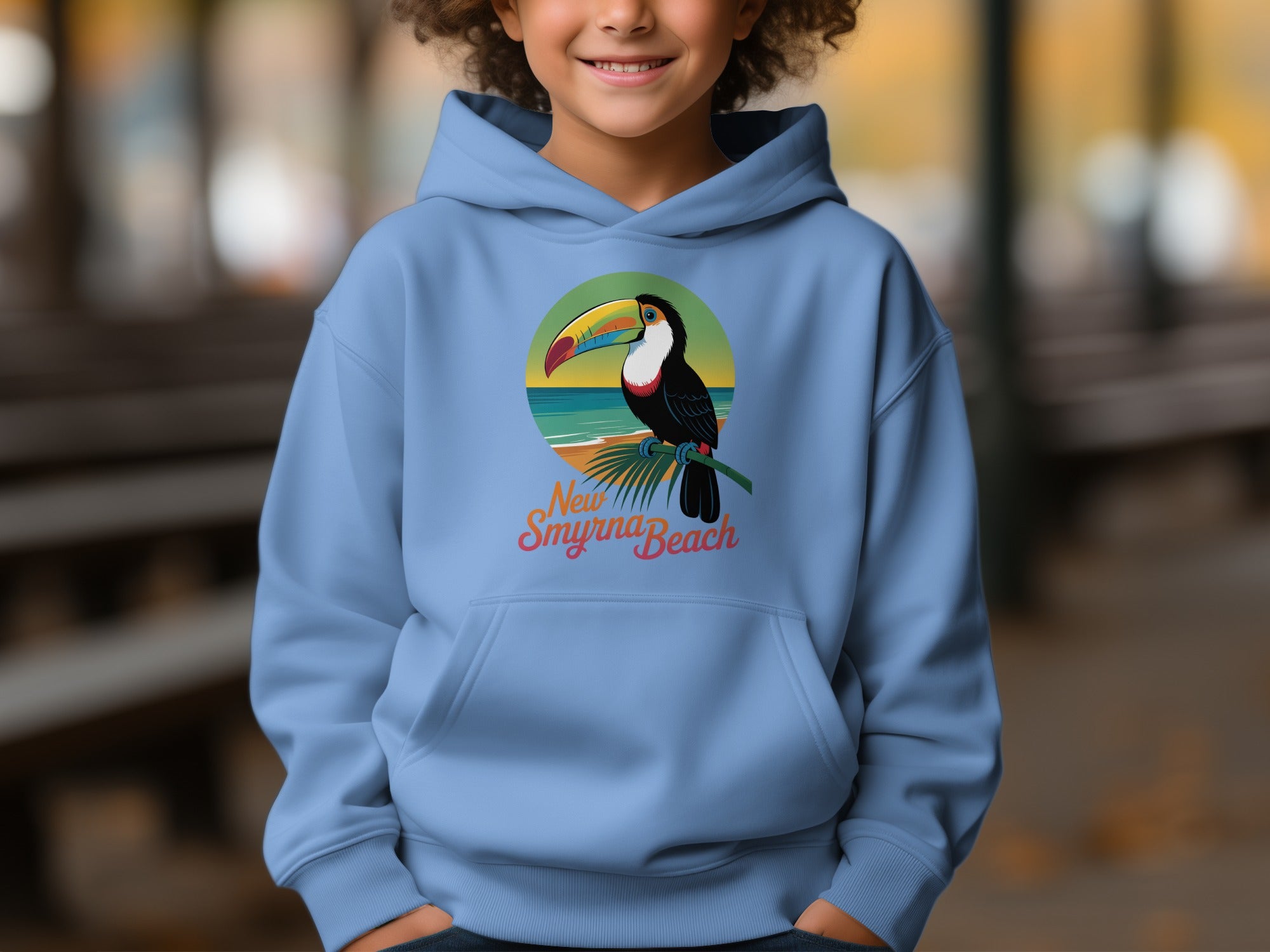 New Smyrna Beach Toucan Printed Kids Hoodie product