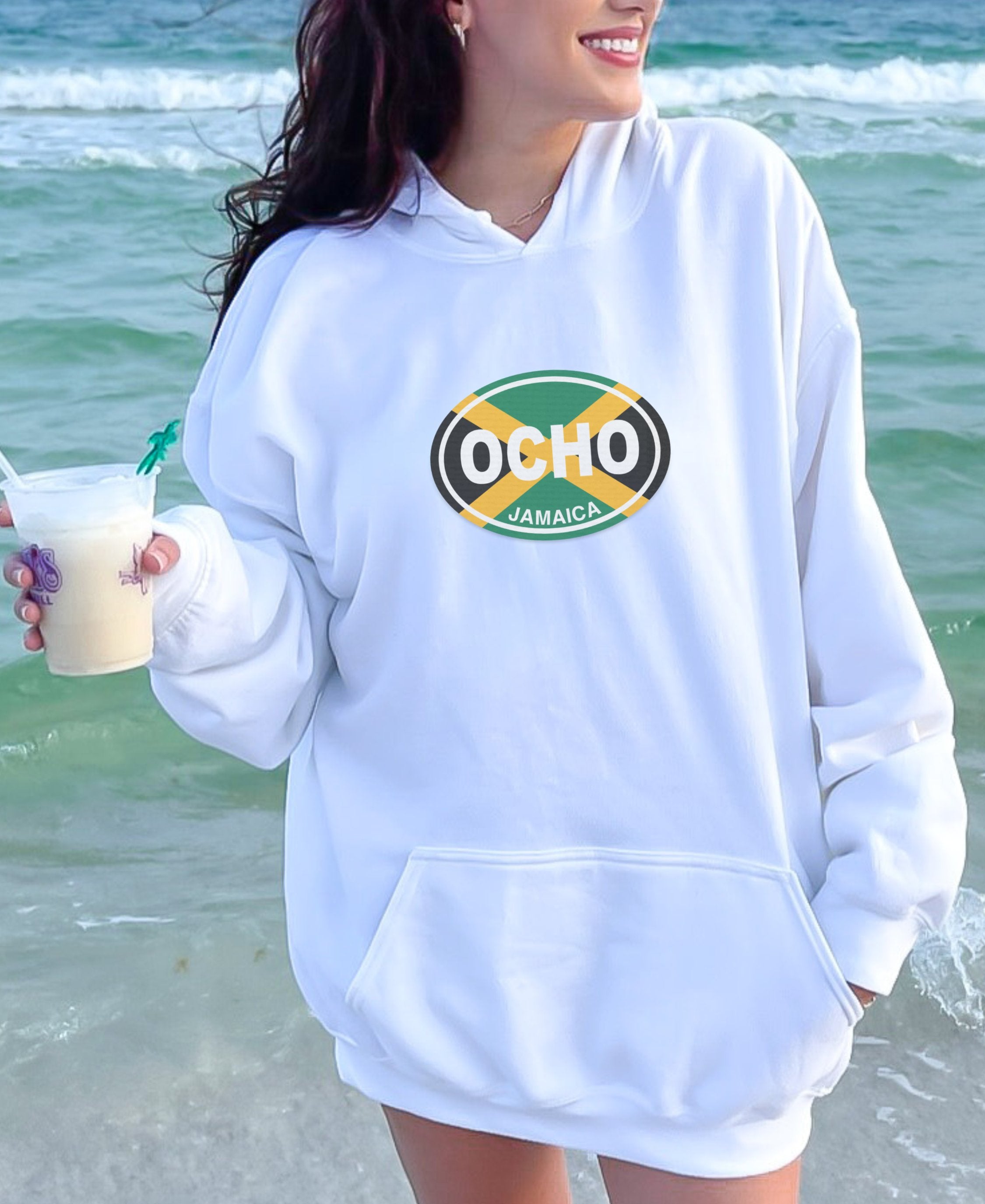 Ocho Rios Island Beats & Cool Breeze Womens Hoodie