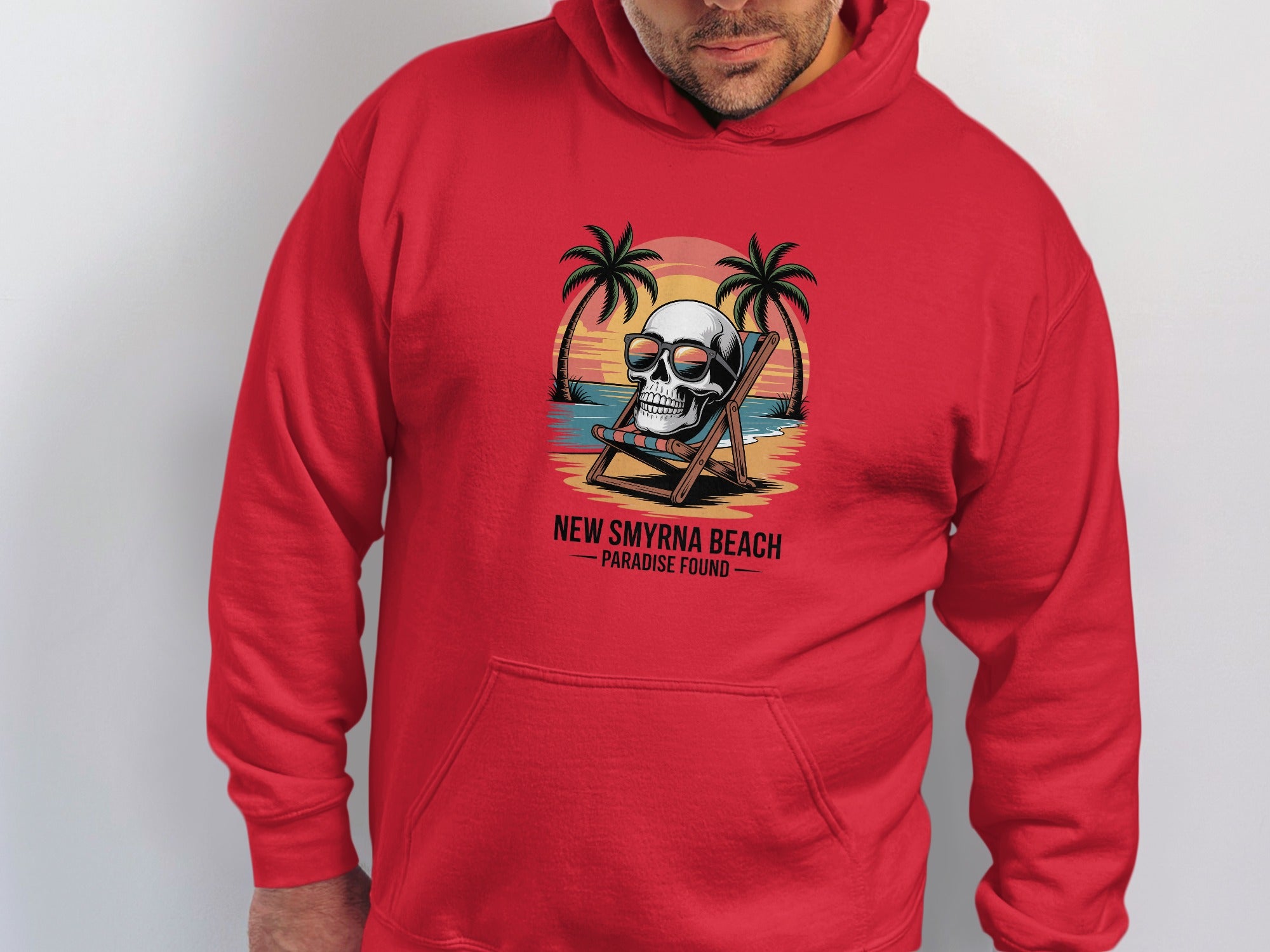New Smyrna Beach Paradise Found Skull Hoodie product