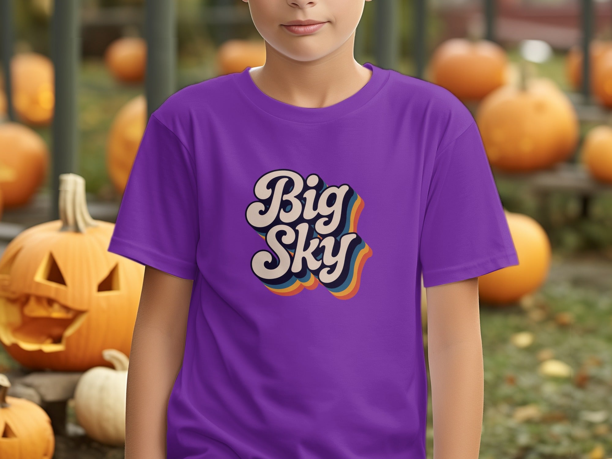 Big Sky Graphic Tee Perfect for Pumpkin Patch Fun