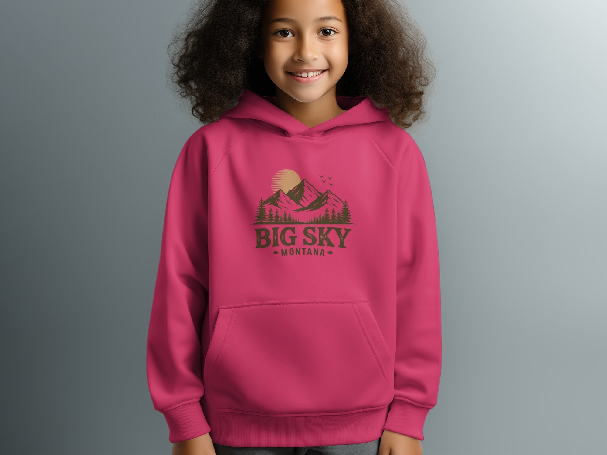 Big Sky Montana Hoodie with Scenic Mountain Design