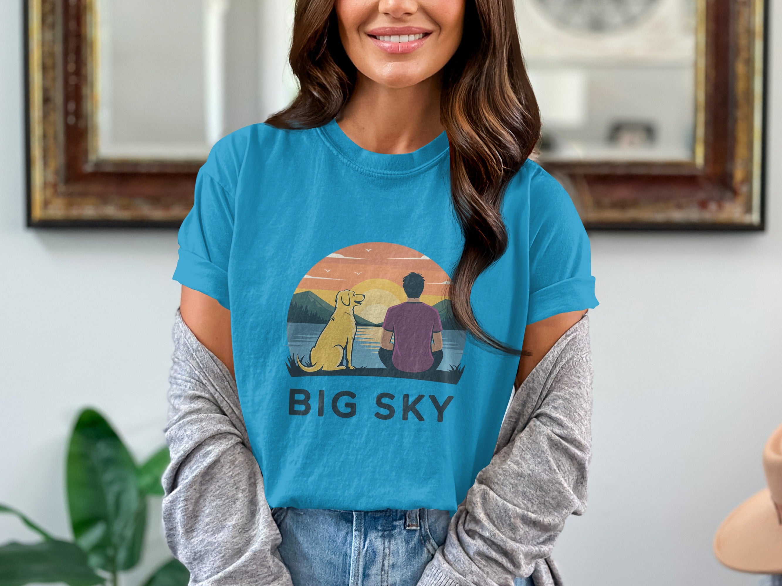 Big Sky Sunset Graphic Print Casual T-Shirt product