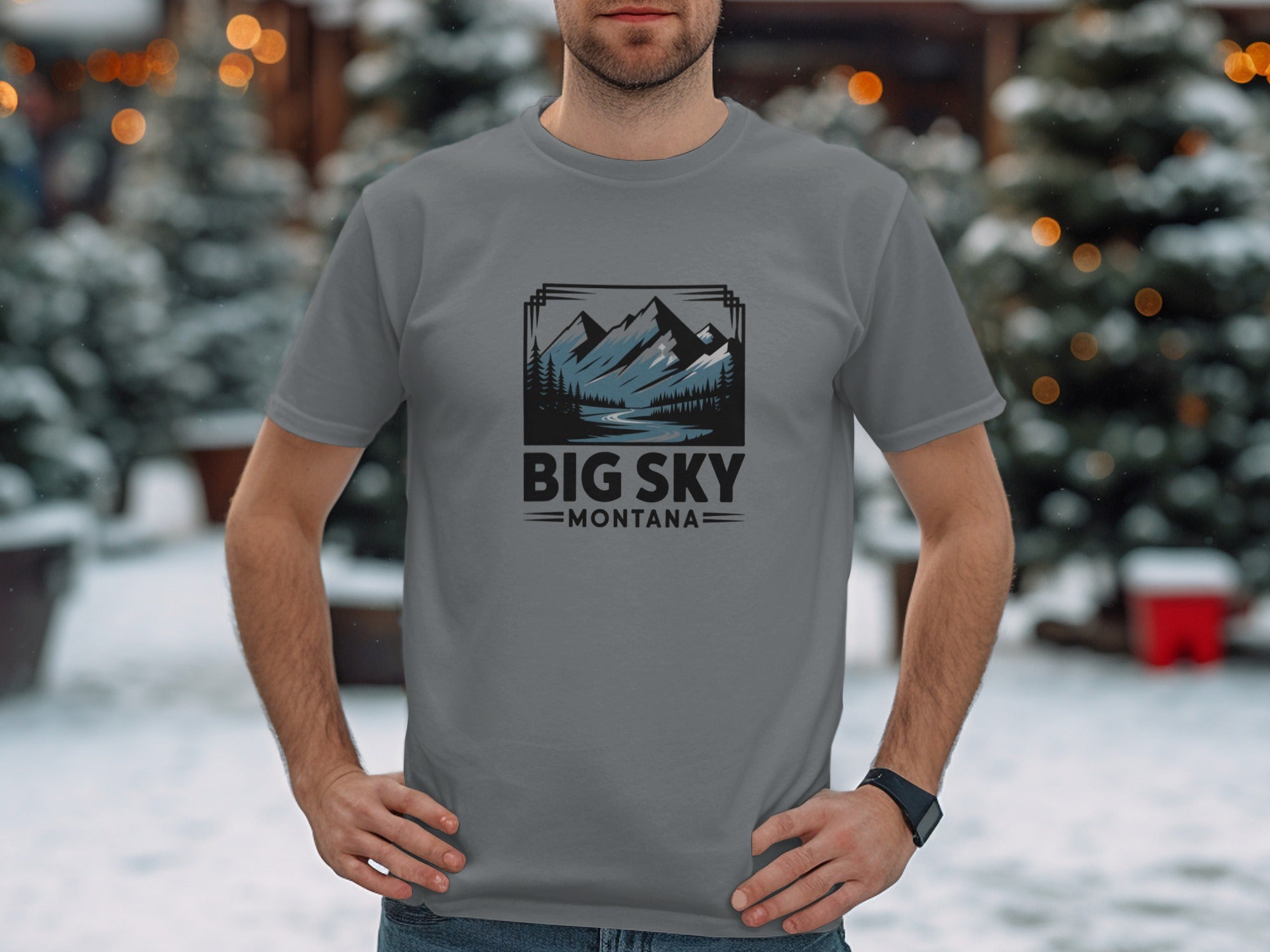 Big Sky Montana graphic tee shirt for casual use