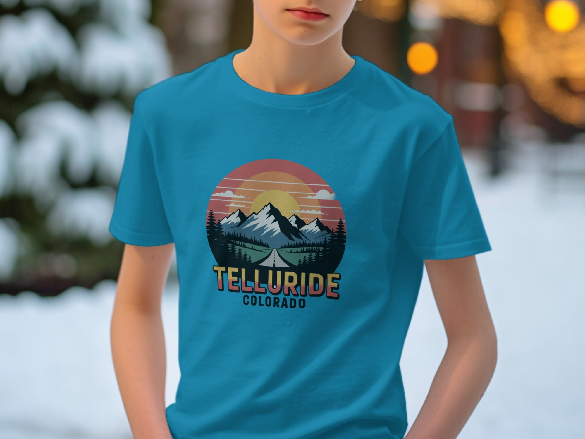 Telluride Colorado Mountain Sunset Graphic T-shirt