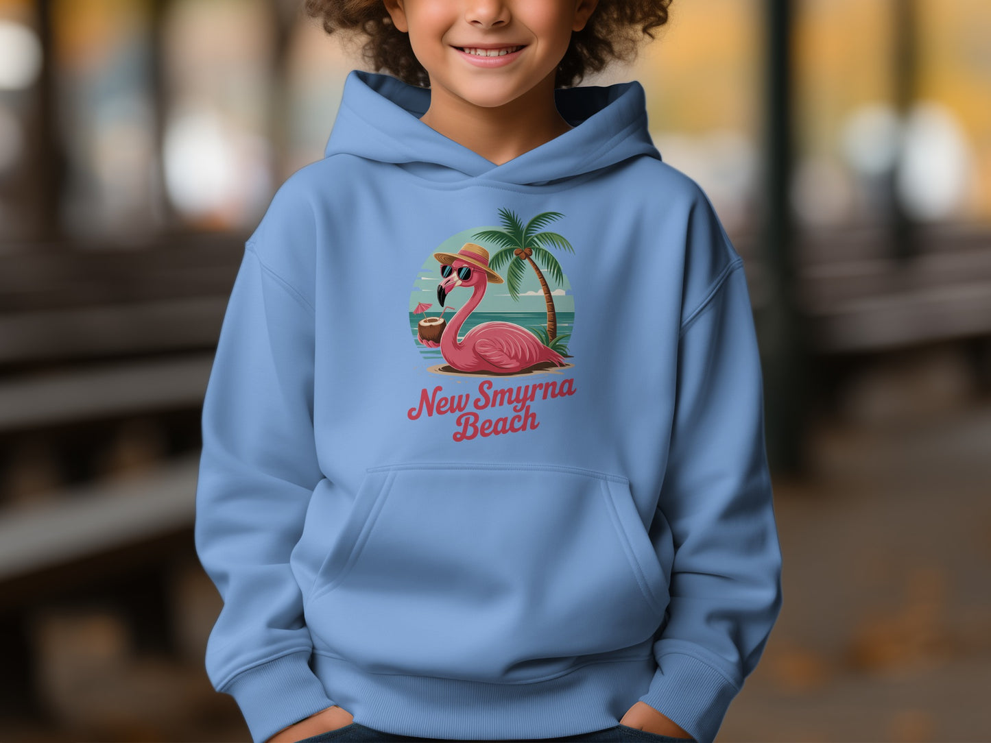New Smyrna Beach Flamingo Kids Hoodie product