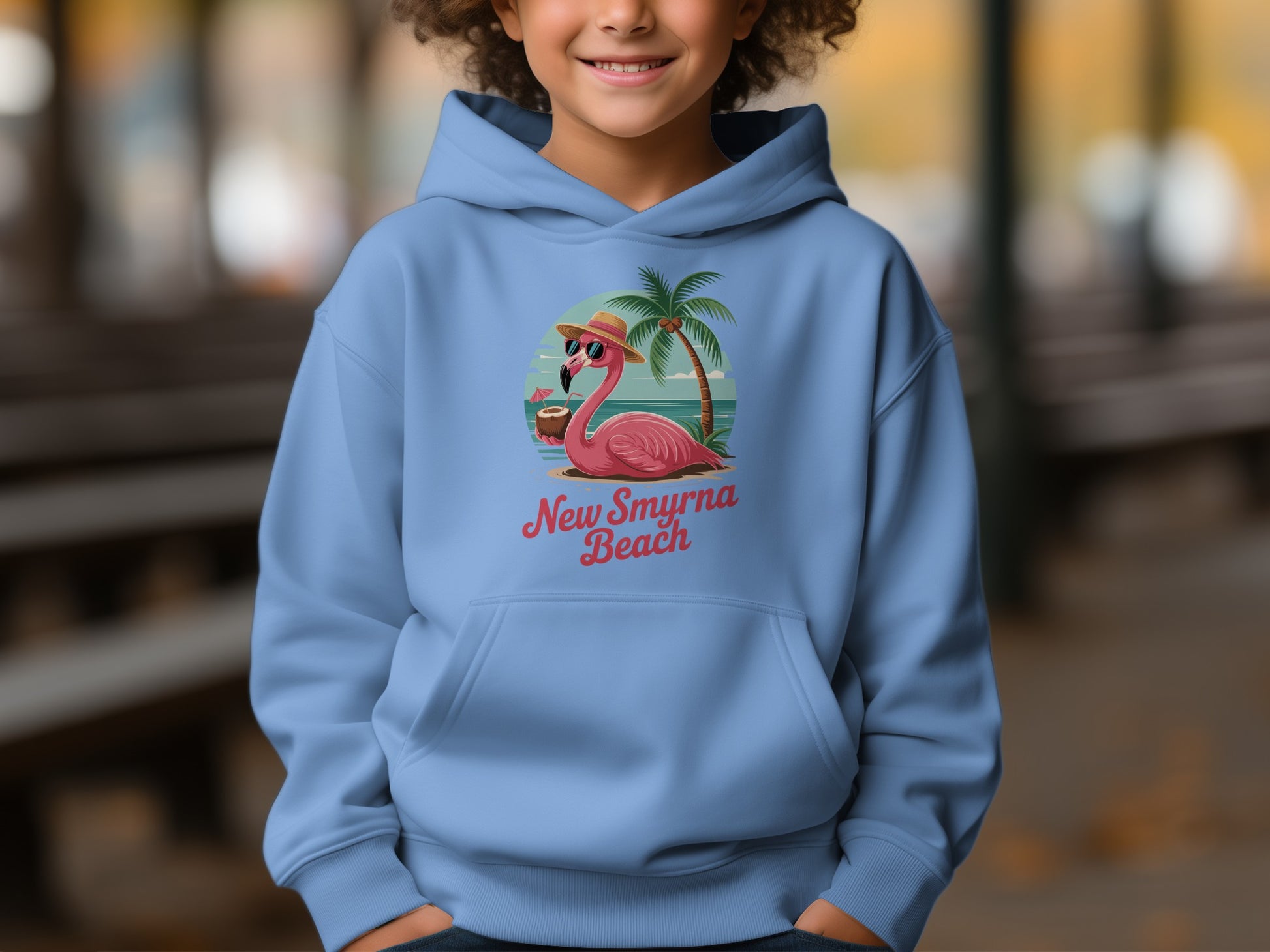 New Smyrna Beach Flamingo Kids Hoodie product