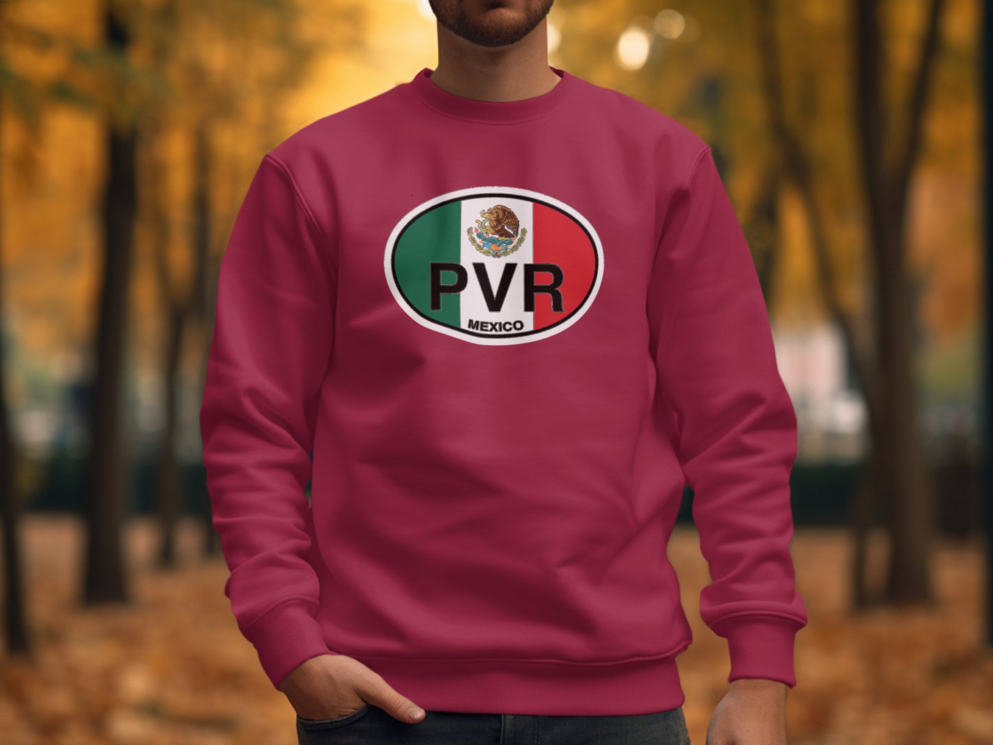 Puerto Vallarta Mens Sweatshirt Garnet