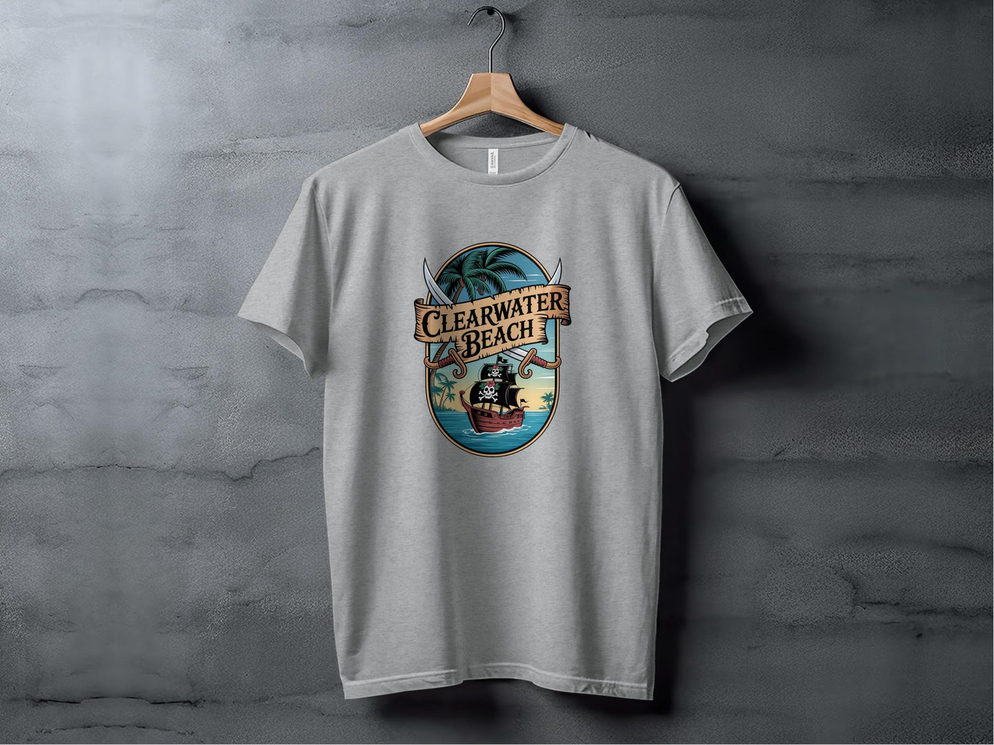 Clearwater Beach Pirate Graphic Tee shirt product type