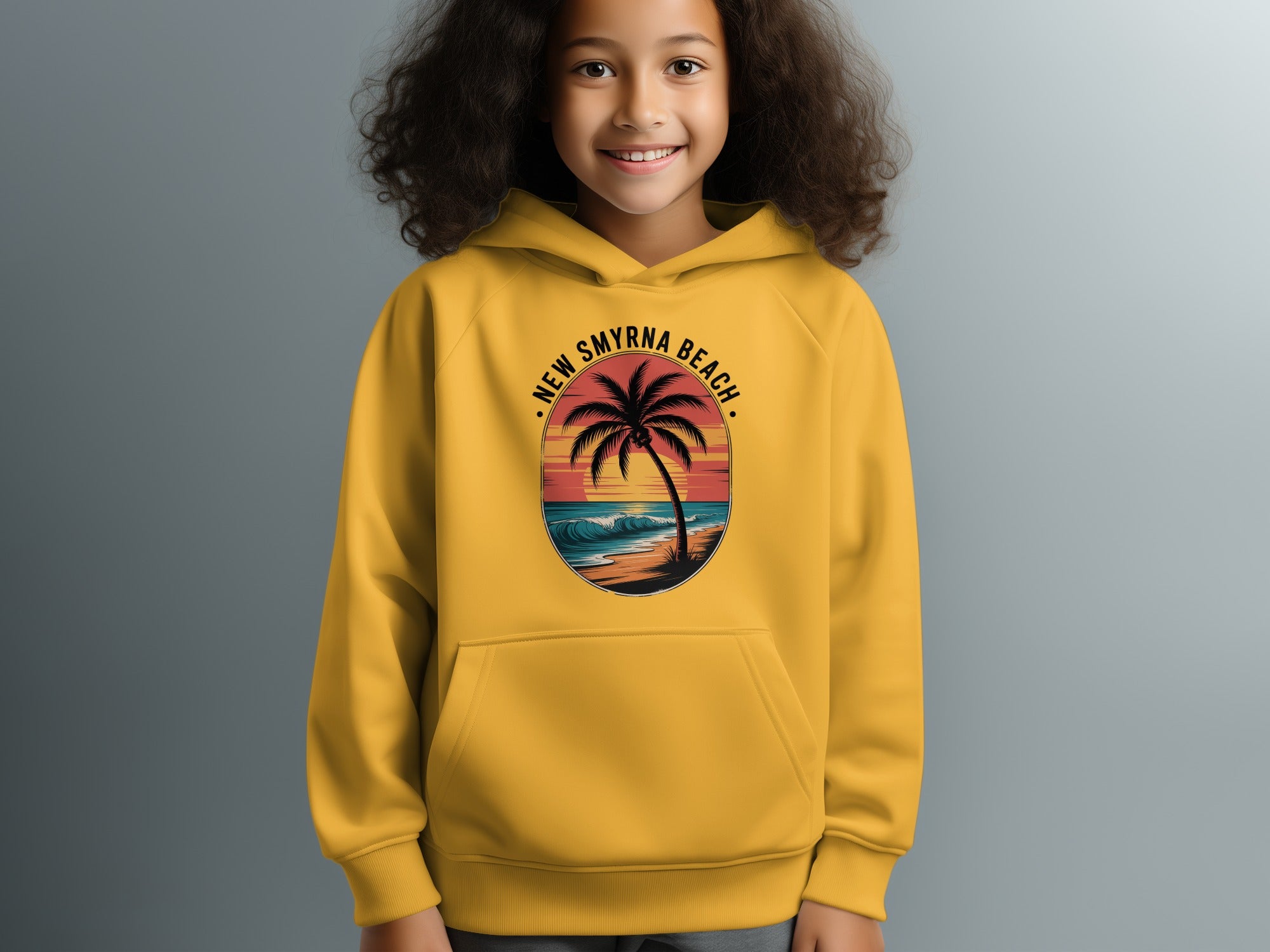 New Smyrna Beach Palm Tree Graphic Hoodie product