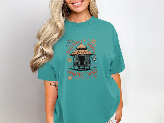 Dolphins Sharks Paradise Found Graphic T-Shirt product