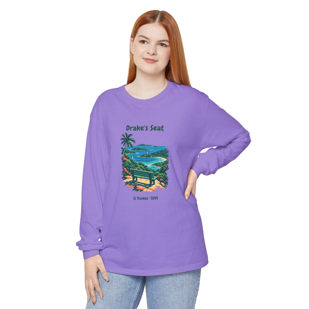 Drake's Seat St. Thomas USVI Comfort Colors 6014 Long Sleeve T-Shirt
