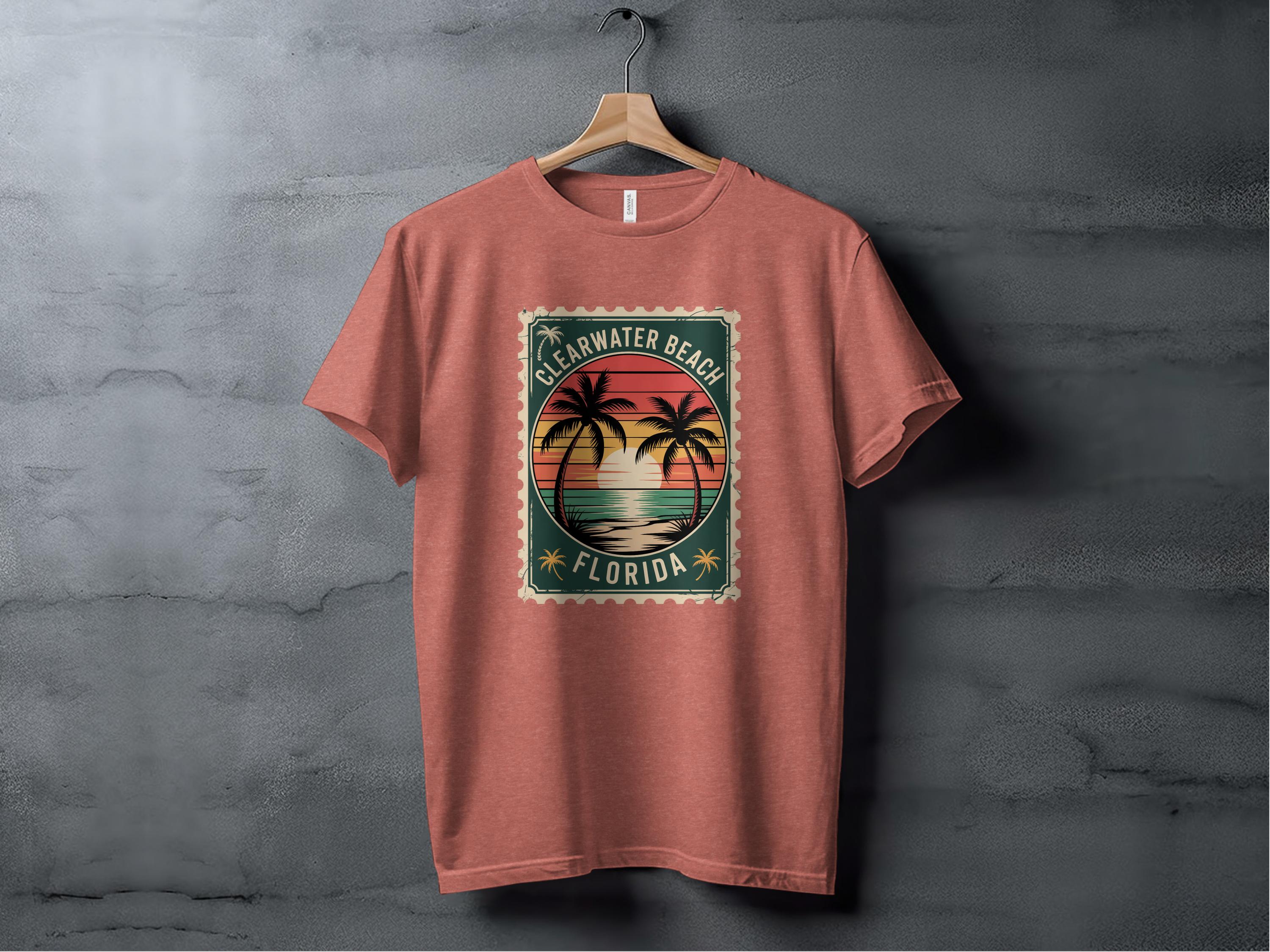 Clearwater Beach Florida Retro Sunset T-shirt product