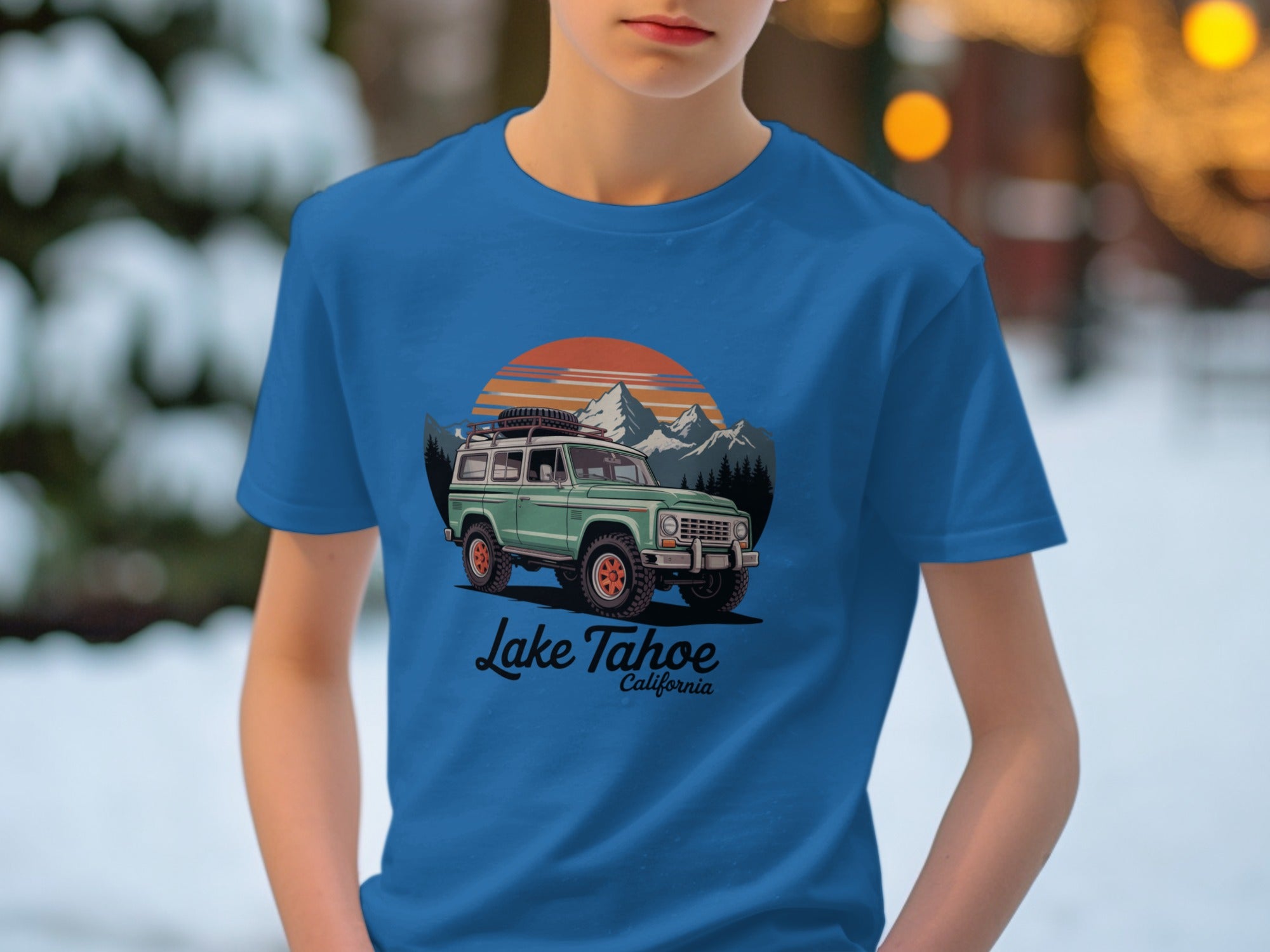 Lake Tahoe California Vintage Adventure Car T-Shirt