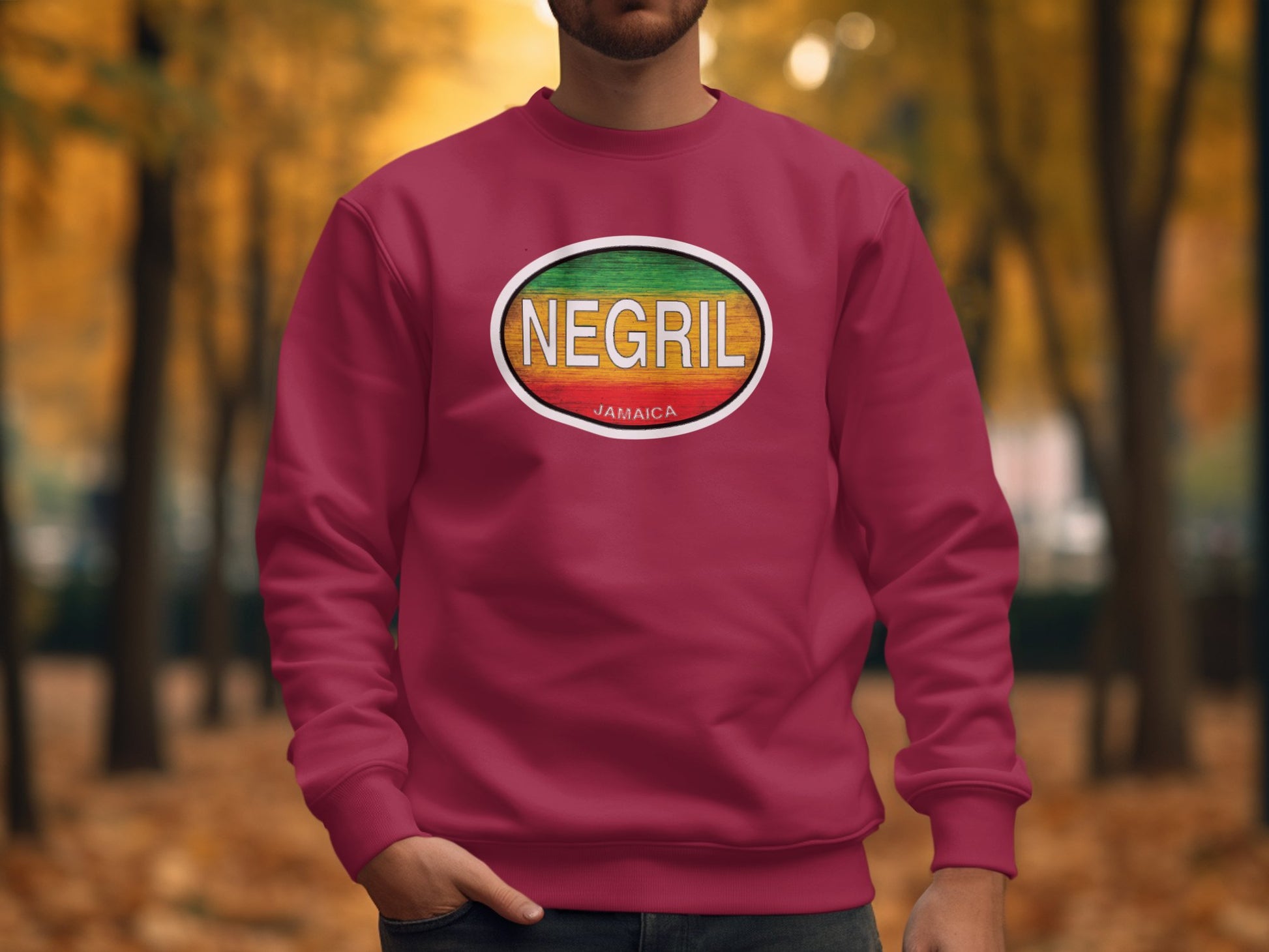 Negril Mens Sweatshirt Garnet