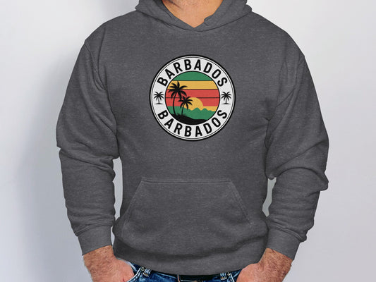 Barbados Hoodie with Vibrant Island Scene product type