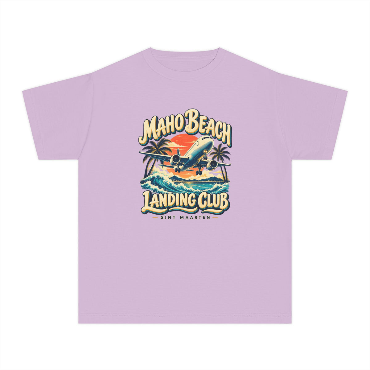 Maho Beach Landing Club Sint Maarten Comfort Colors 9018 Youth T-Shirt