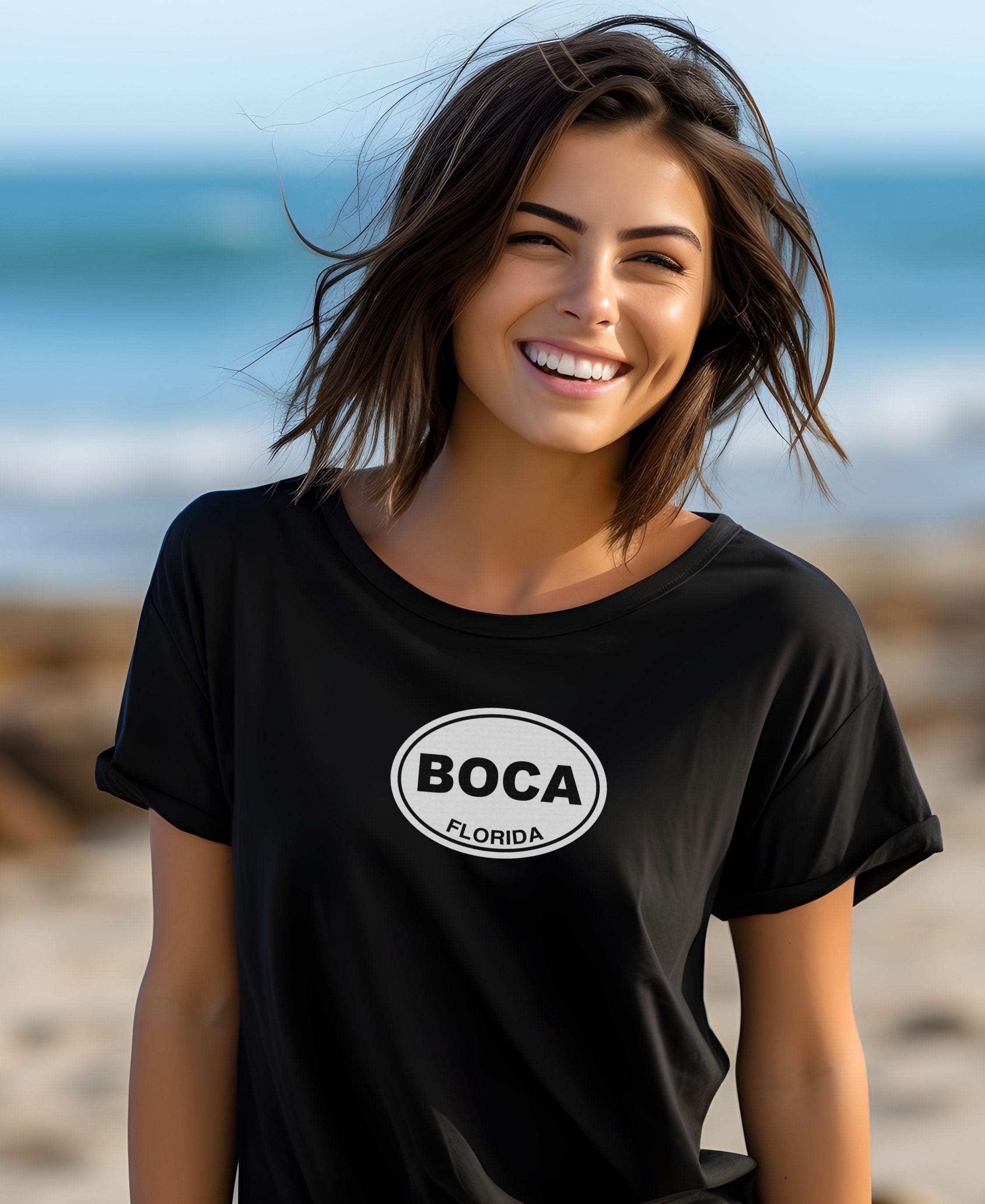 Boca Raton beach, Mizner Park, Arts BOCA Festival womens t-shirt