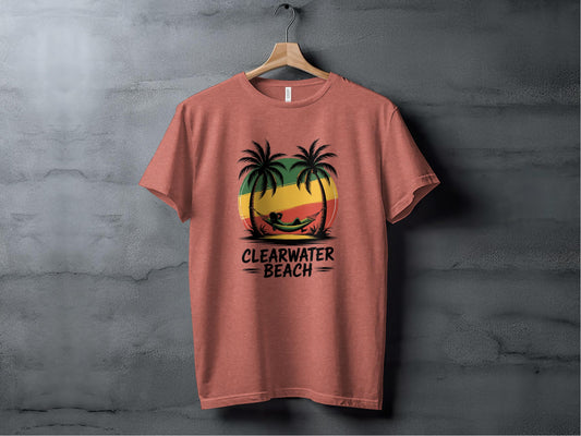 Clearwater Beach Palm Trees Sunset Graphic Shirt product type