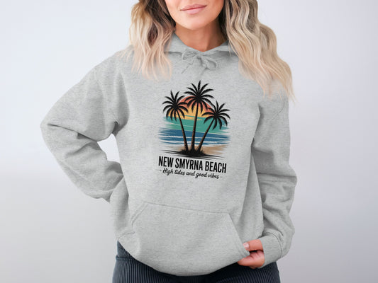 New Smyrna Beach Palm Trees Sunset Hoodie product