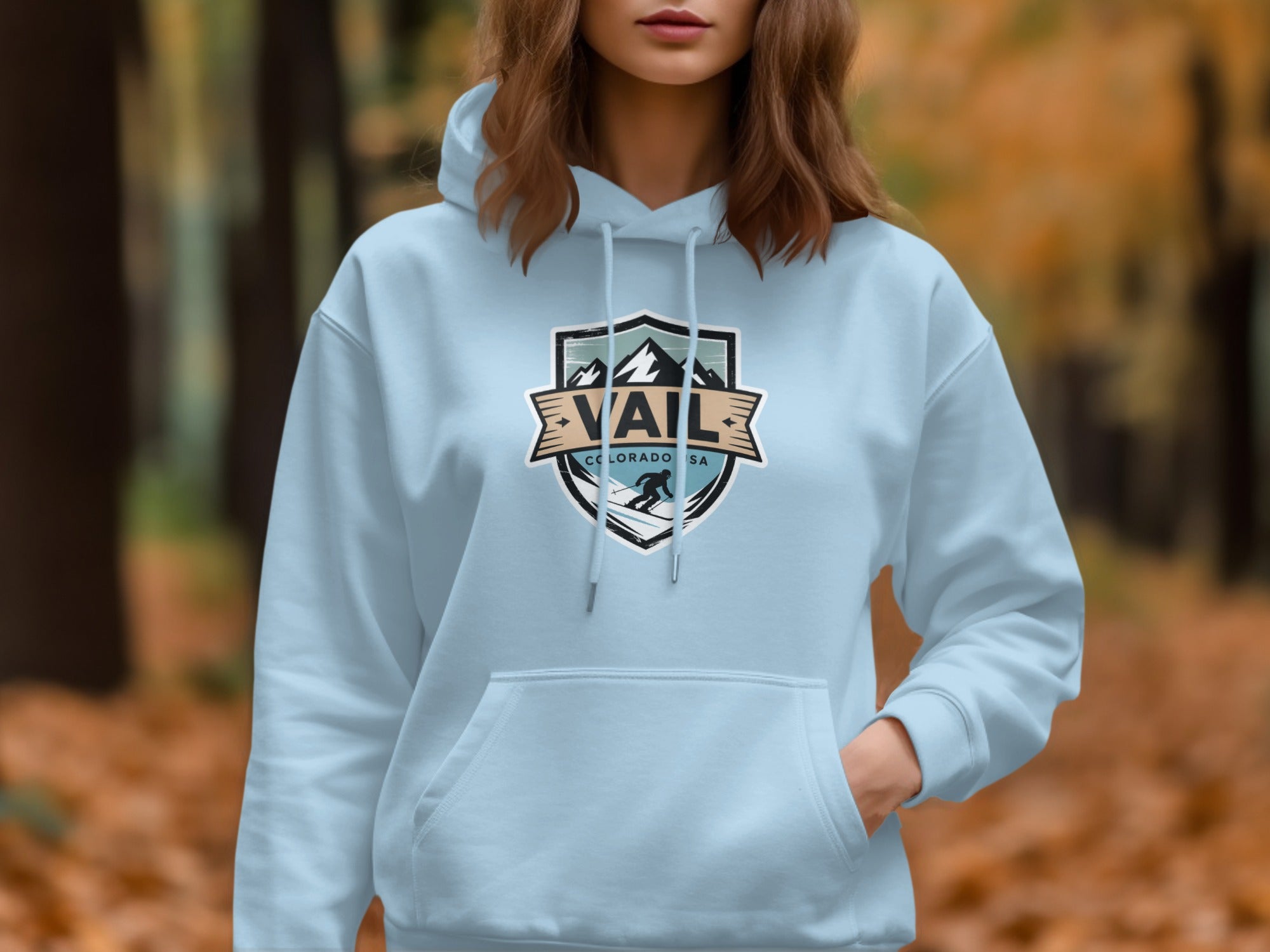 Vail Colorado USA Hoodie Adorned With Emblem product type