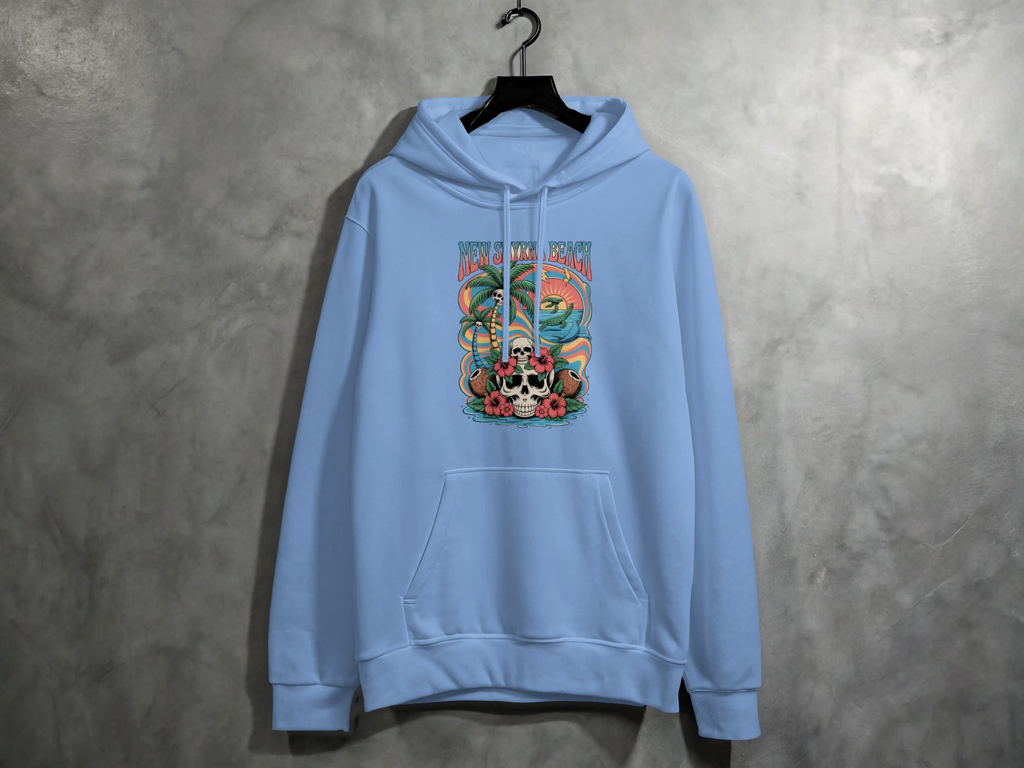 Stylish Light Blue Graphic Print Hoodie product