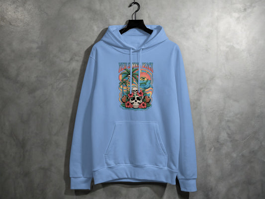 Stylish Light Blue Graphic Print Hoodie product